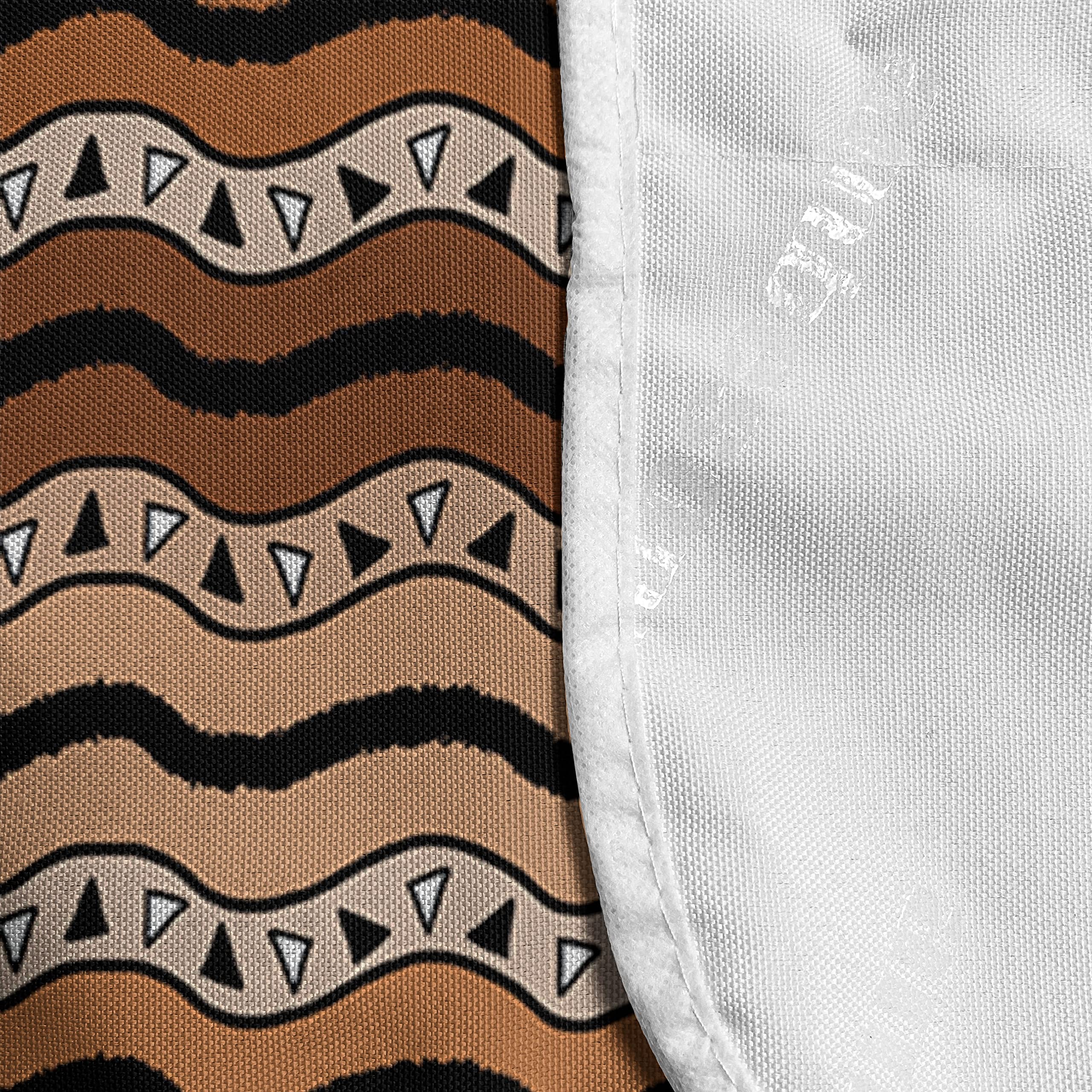 Ambesonne Zambia Microwave Oven Cover - Tribal Wavy Lines Geometric Triangles Kenyan Art Design - Waterproof Kitchen Organizer with Pockets - 36