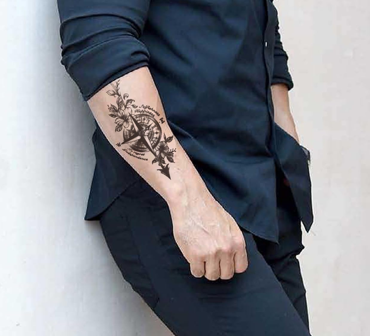 Waterproof Temporary Tattoo Stickers for Men & Women - 3D Realistic Flowers, Butterflies, Stars, Angels, Wolves & Armband Designs (21x12cm) | Perfect for Parties, Halloween, Cosplay & Body Art