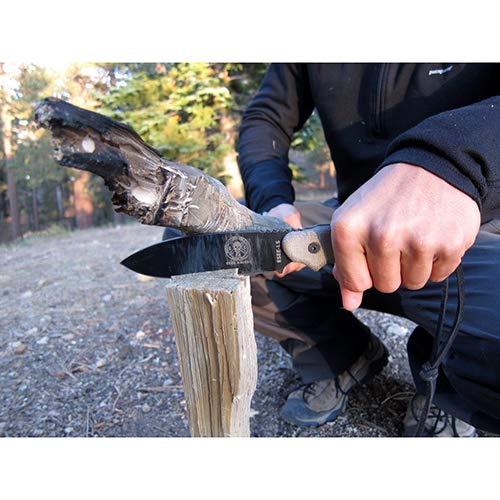 Tactical Laser Strike Knife - Black Blade with Micarta Handles & Kydex Sheath | Survival, Camping, EDC, Hunting, Outdoor Activities