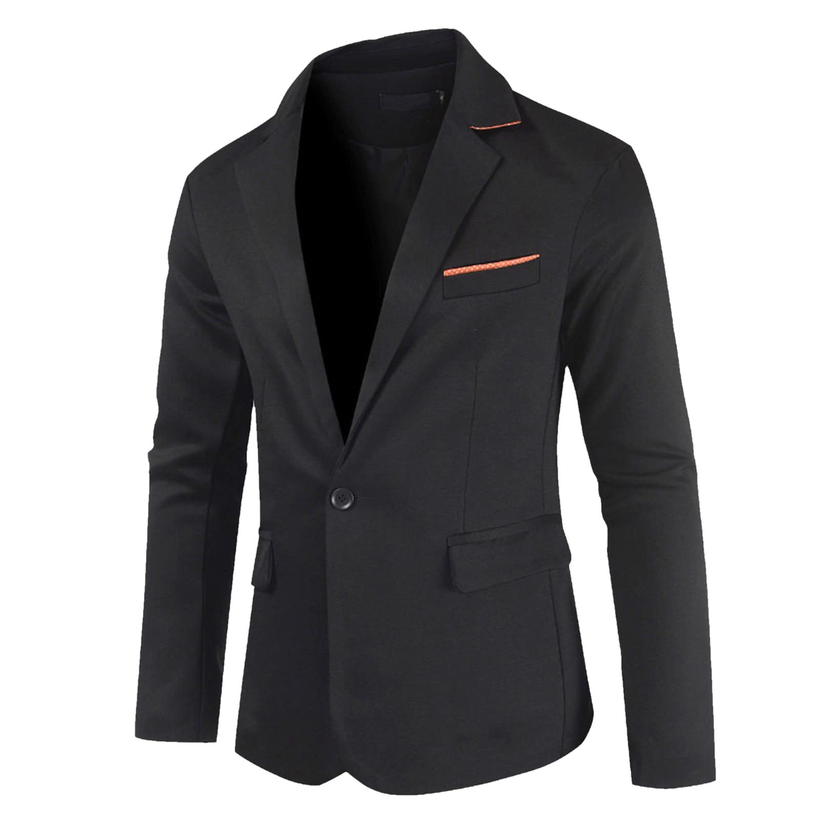 Slim Fit Men's Blazer Jacket - Stylish Solid Color for Casual Wear