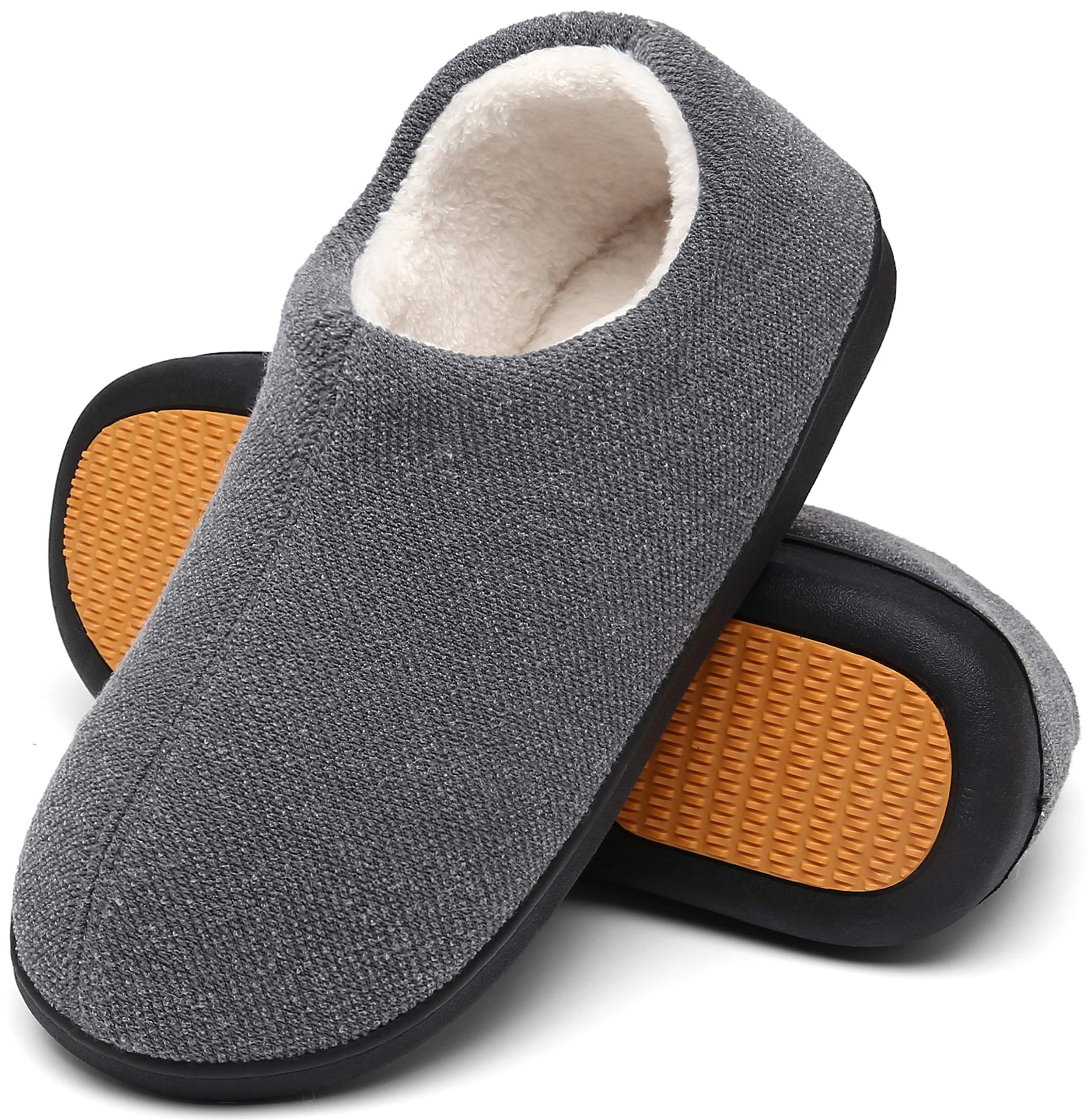 Mishansha Men's Memory Foam Winter Slippers - Ultra Soft Warm House Shoes for Indoor & Outdoor Use - Sizes 6-11 - Perfect for Cold Weather, Lounging at Home, and Quick Outdoor Trips