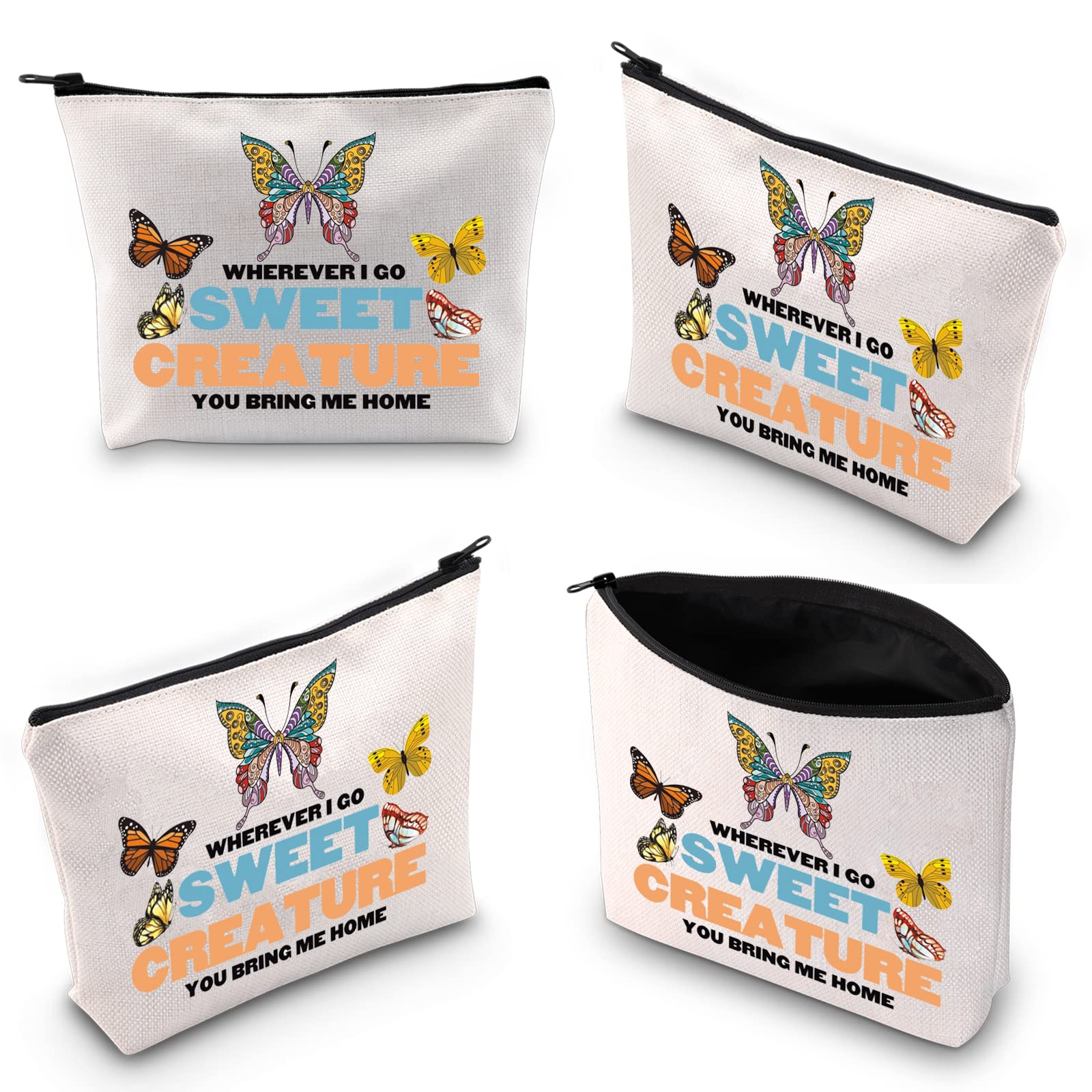 WZMPA Musical Makeup Bag for Women - Cute Zipper Pouch with 'Wherever I Go' Design, Perfect Gift for Music Lovers & Fans - Great for Travel, Cosmetics Storage & Daily Use