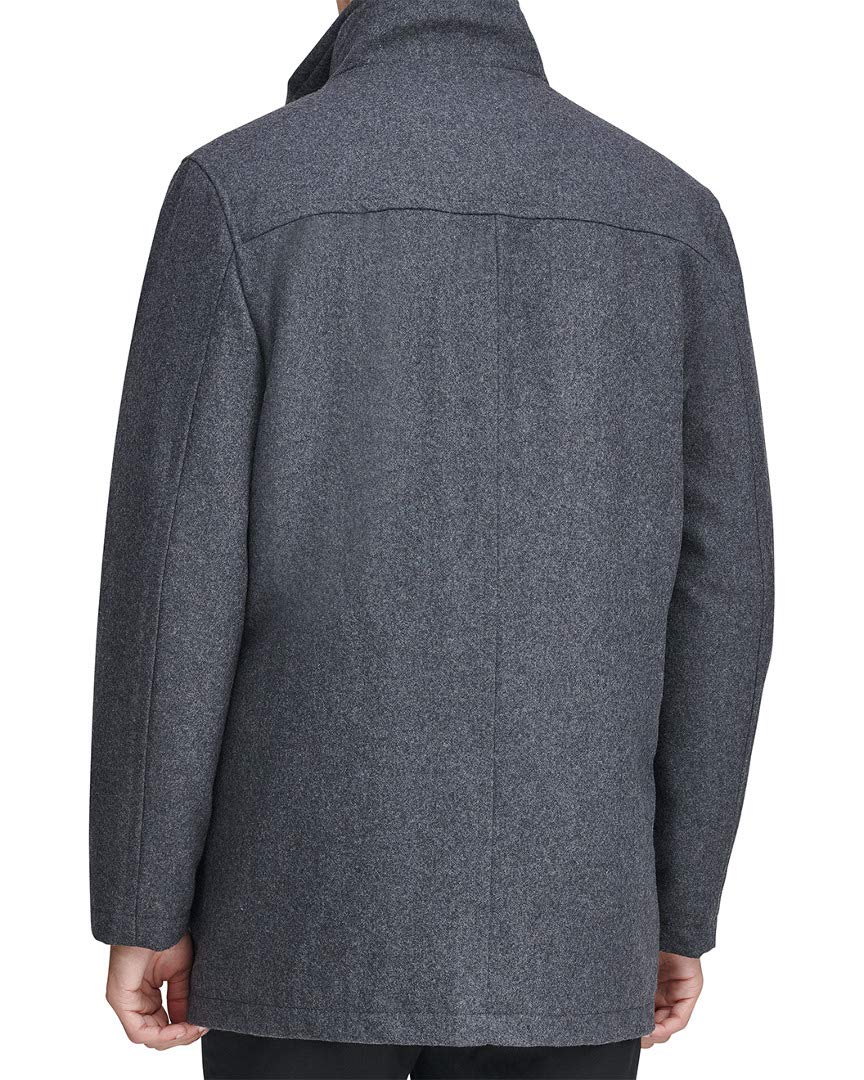 Andrew Marc Men's Coyle Wool Stand Collar Jacket with Knit Bib Insert - Winter Warm Coat for Outdoor Activities & Casual Wear