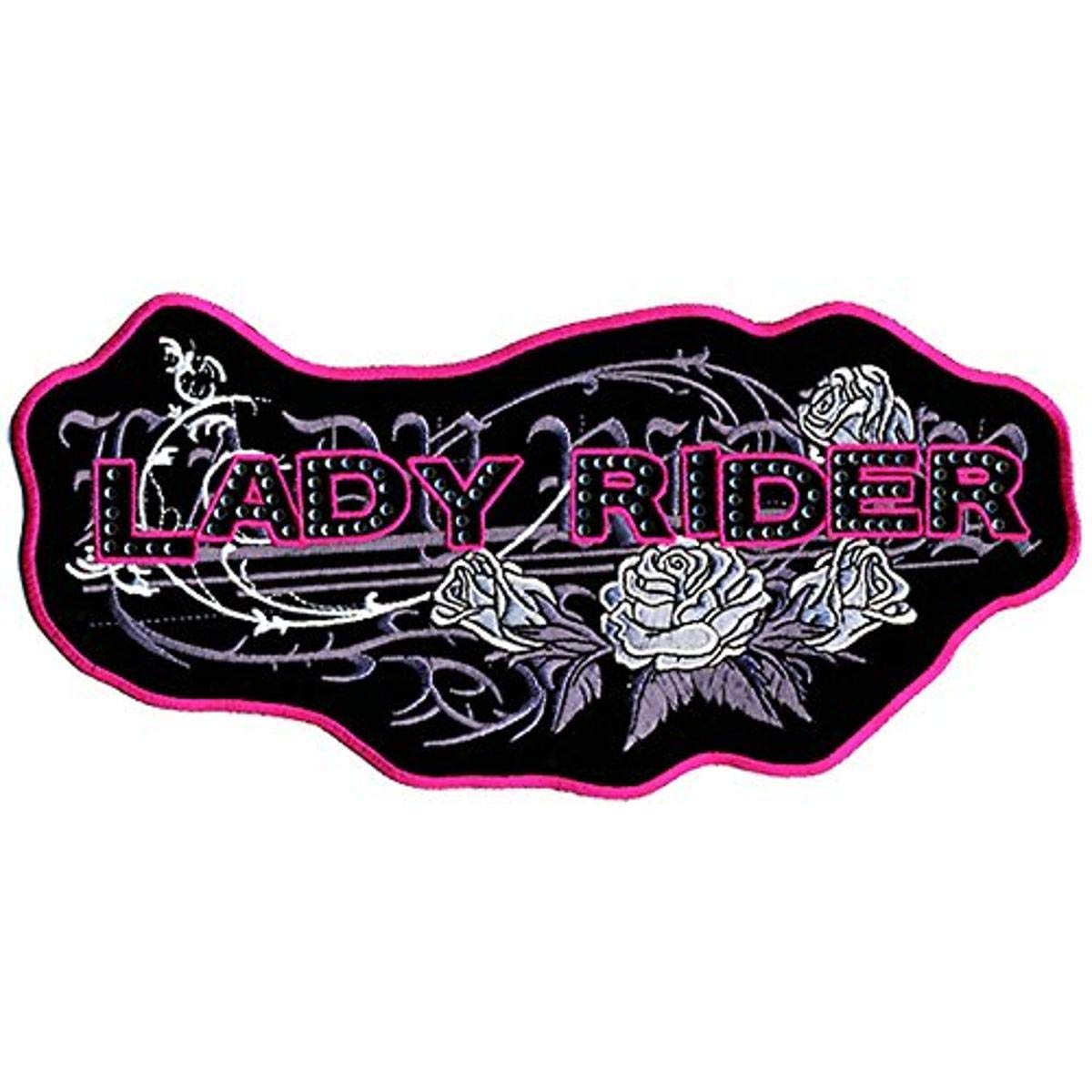 Hot Leathers Lady Rider Roses Patch - Stylish Motorcycle Jacket Embroidered Patch for Bikers - Perfect for Motorcycle Gear, Denim Jackets, and DIY Customization
