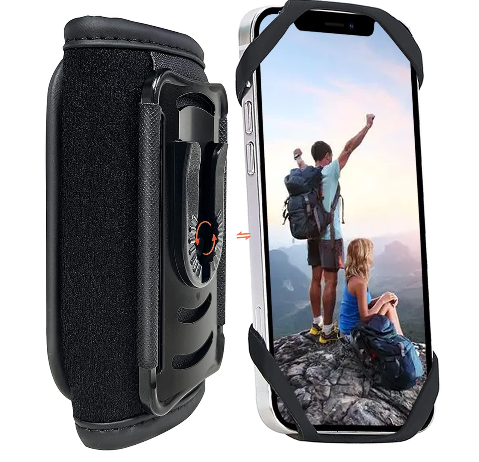 FORZEN Backpack Clamp Mount for Phone - Adjustable Phone Holder Clip for Hiking, Climbing & Outdoor Activities - Secure Detachable Strap Clip for iPhone & Android Devices - Perfect for Adventure Travel & Daily Commute