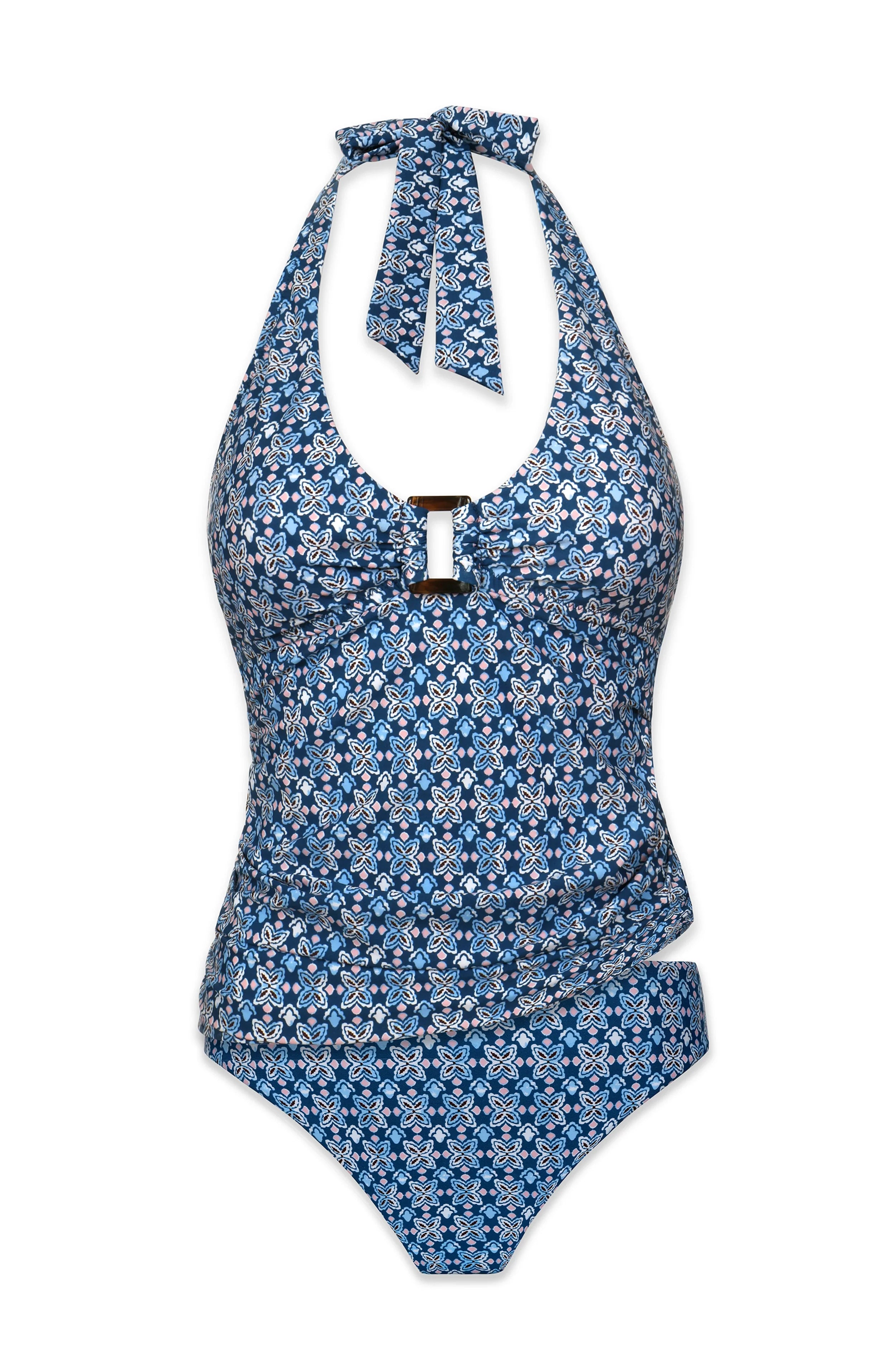 Mara Tortoise Print Tankini Swimsuit for Women - Stylish Two-Piece Bathing Suit for Beach & Pool | Perfect for Summer Vacation, Swim Parties, and Tropical Getaways