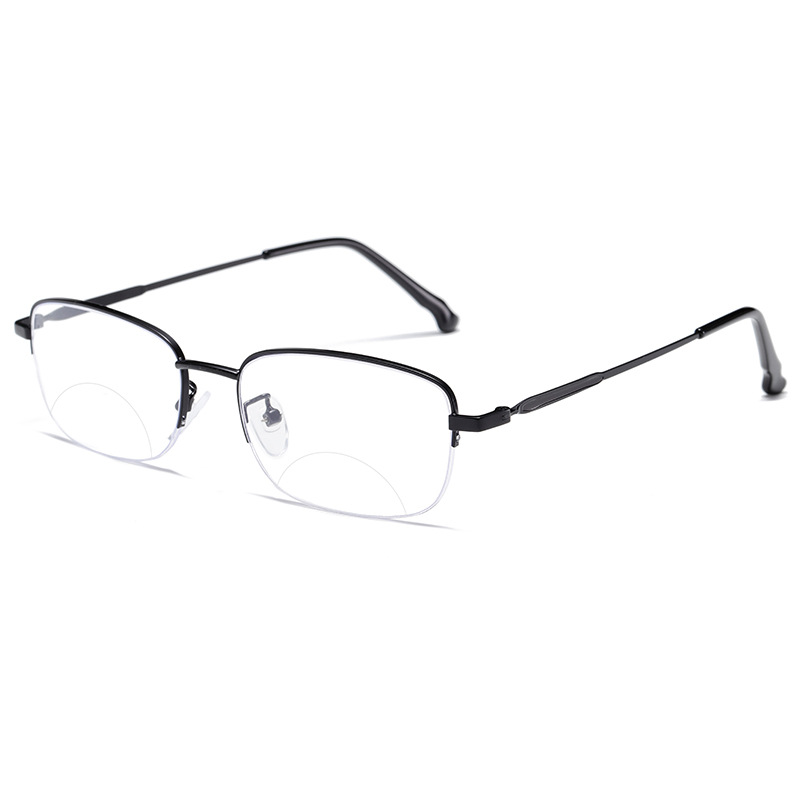 Men's Metal Half Frame Bifocal Reading Glasses - Stylish & Durable for Reading, Computer Work & Hobbies