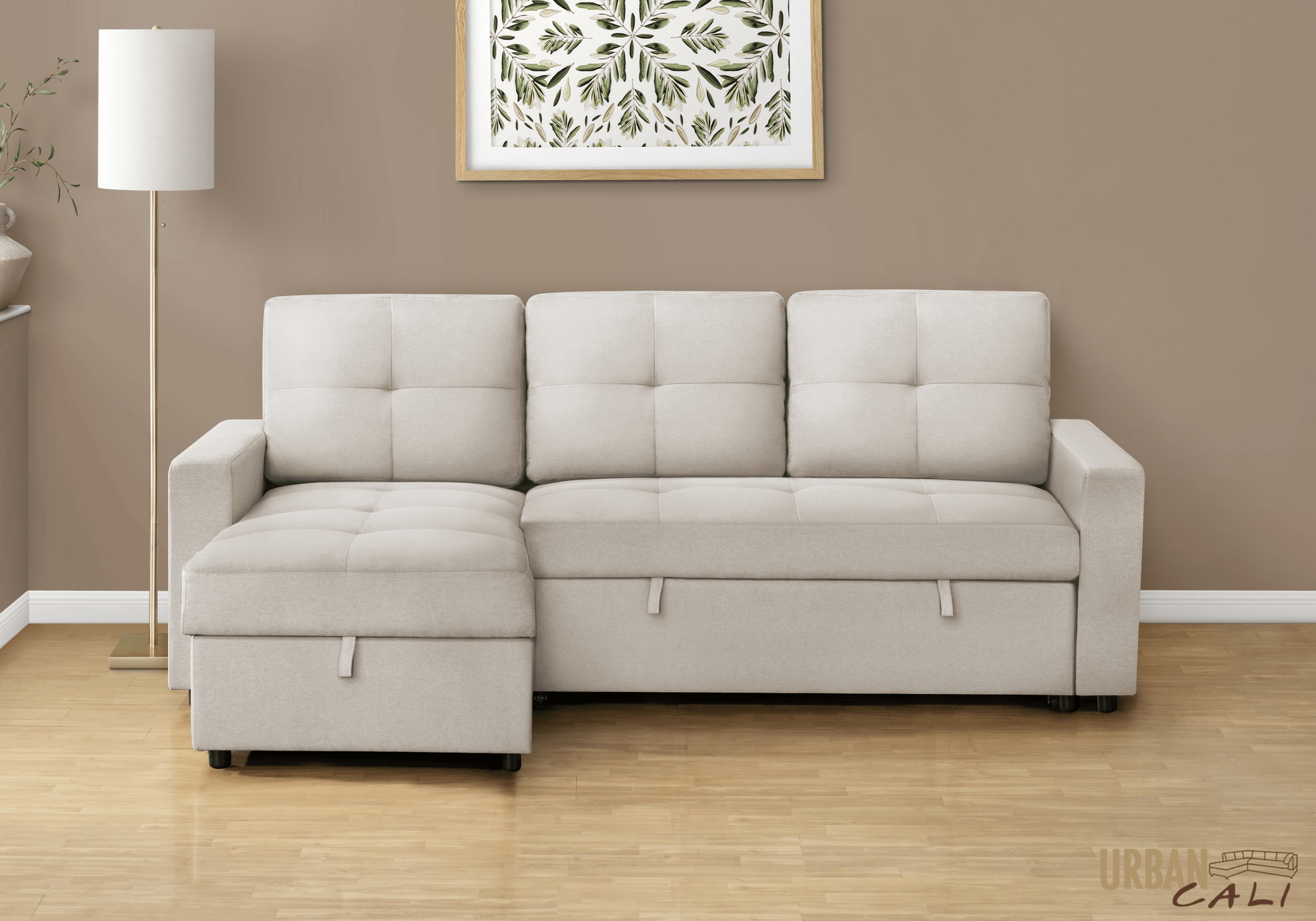 Venice Sleeper Sectional Sofa Bed with Reversible Storage Chaise - 5 Color Options | Convertible Couch for Small Spaces, Guest Room & Apartment Living