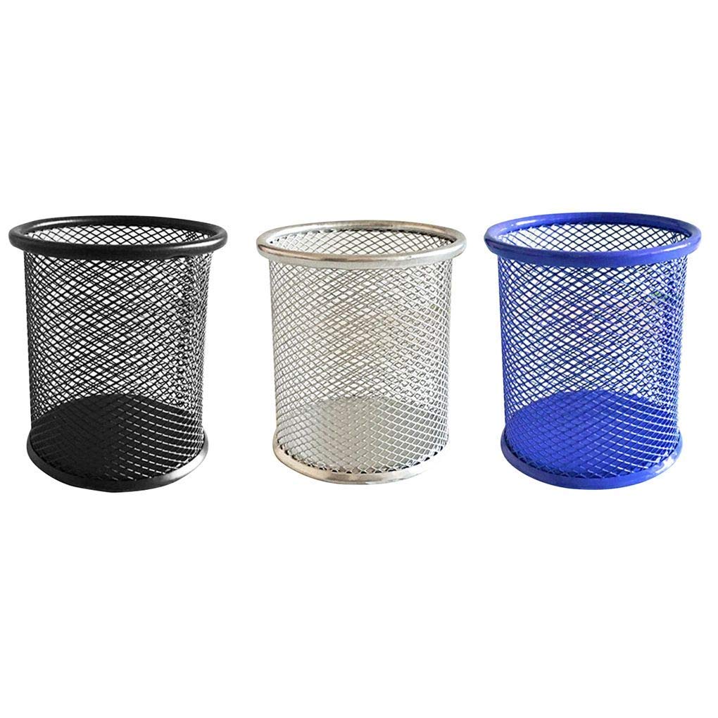 Metal Mesh Pen Holder - Cylinder Pencil Organizer for Office & Desk, Multi-Purpose Desktop Storage (Perfect for Home Office, School, and Workspace Organization)