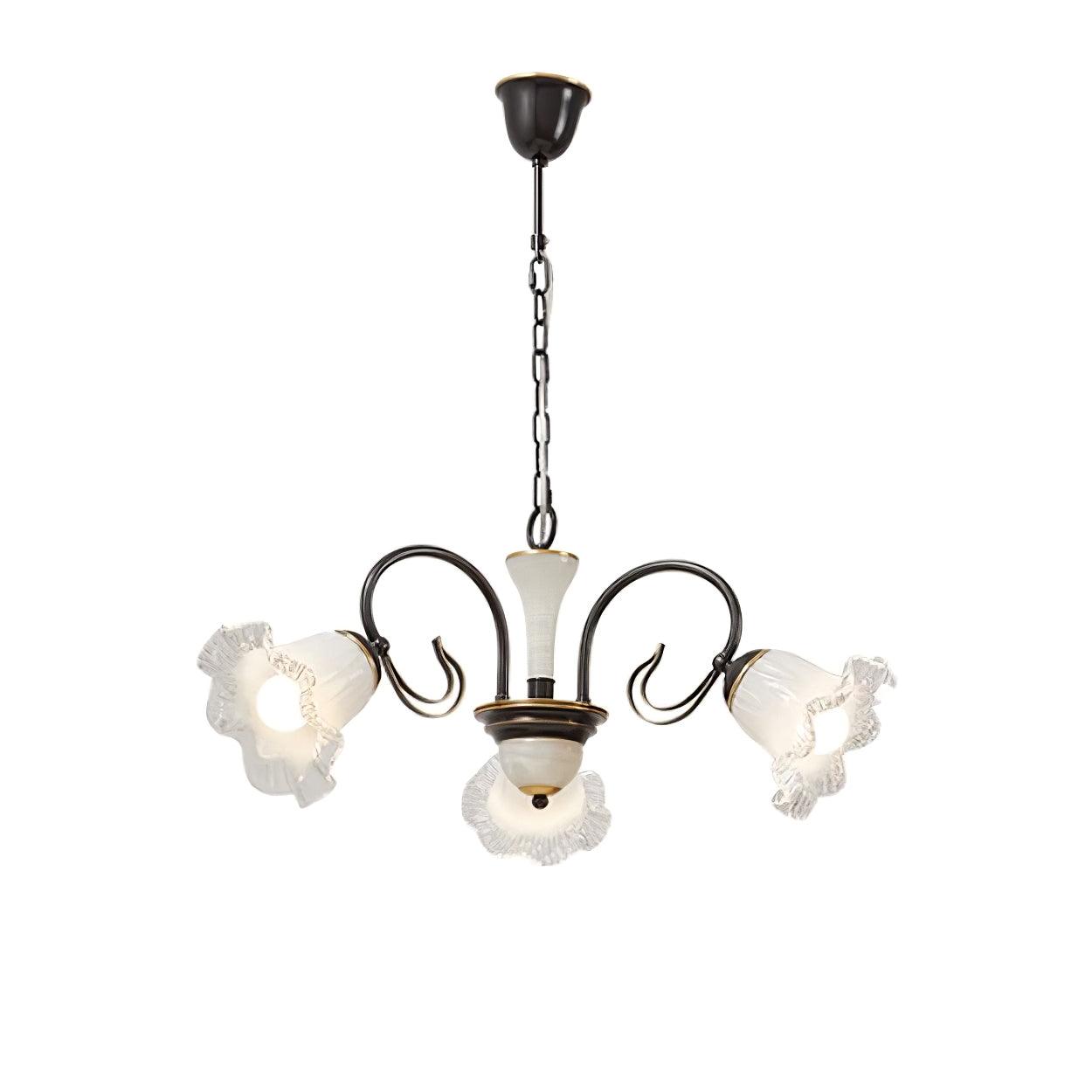Elegant Luce Black Chandelier - Modern Crystal Ceiling Light Fixture for Dining Room, Bedroom & Living Room Decor