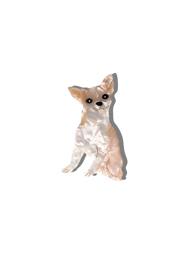 Hand Painted Chihuahua Dog Claw Hair Clip - Cute Animal Hair Accessories for Women & Girls - Perfect for Parties, Cosplay, and Daily Fashion