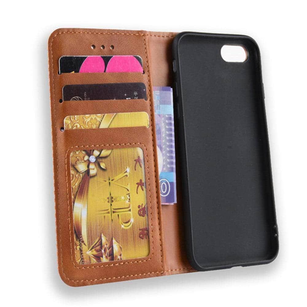 Premium iPhone SE 2020 Flip Wallet Case - Magnetic PU Leather Cover with Card Slots | Perfect for Daily Use, Travel & Business Meetings