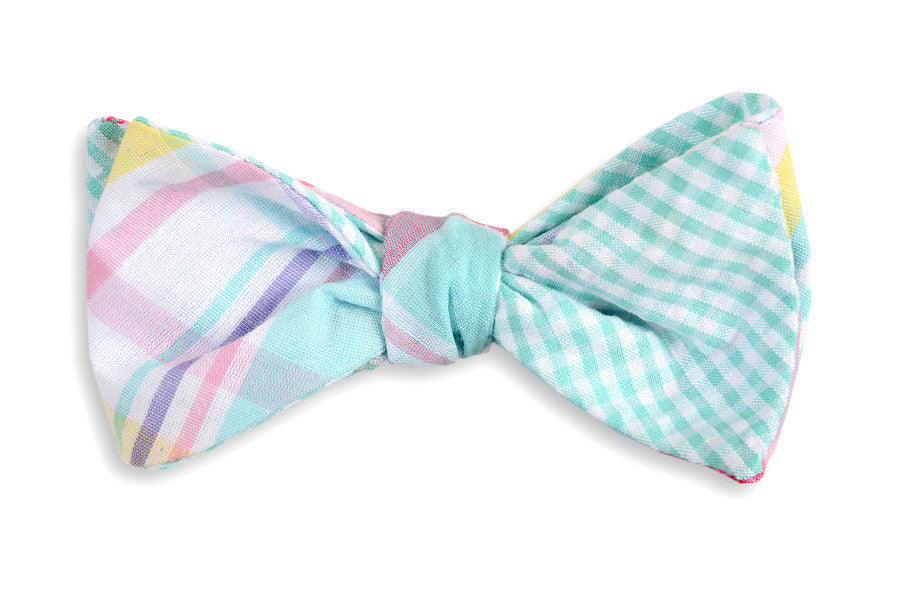 Stylish Palmetto Plaid Reversible Bow Tie for Men - Perfect for Weddings, Parties & Formal Events