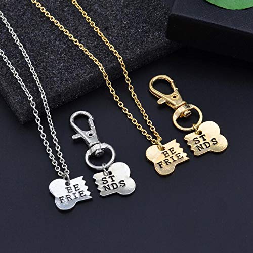 Guqqeuc Best Friend Dog Bone Necklace & Keychain Set - Perfect Christmas, Birthday, and Friendship Gifts for Pet Owners - Ideal for Dog Lovers and Jewelry Enthusiasts
