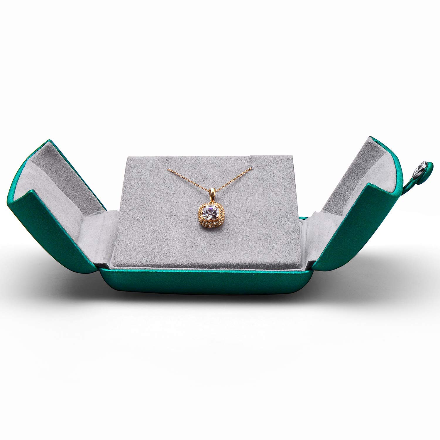 Premium Green Leather Jewelry Box for Necklaces & Earrings - Double Use Gift Storage Box for Women | Perfect for Travel, Home Organization & Stylish Display