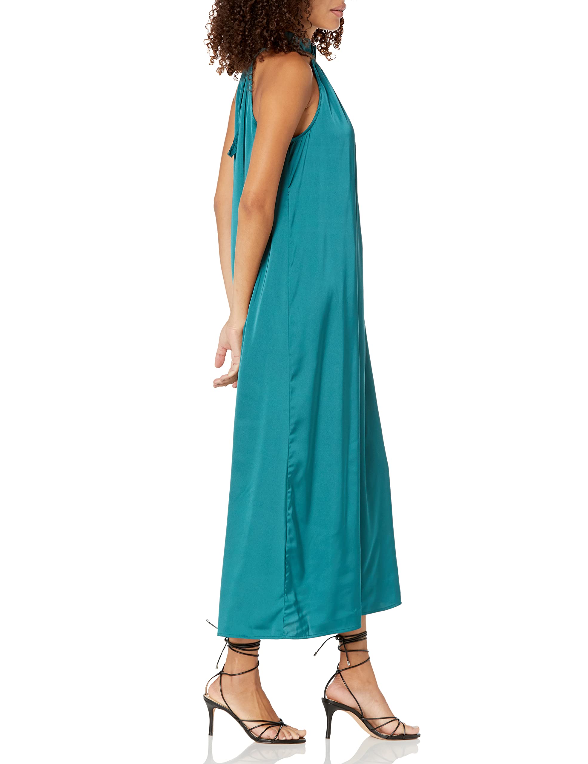 The Drop Women's Arlette Silky Stretch Halter Maxi Dress - Flowy Summer Beach Dress for Vacations, Weddings & Date Nights