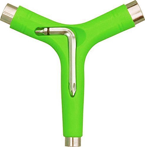 All-in-One Skateboard Multi-Tool | Portable T/Y Tool for Penny Board & Longboard Maintenance | Includes Screwdriver & Wrench (Green) | Perfect for On-the-Go Skate Repairs & Adjustments
