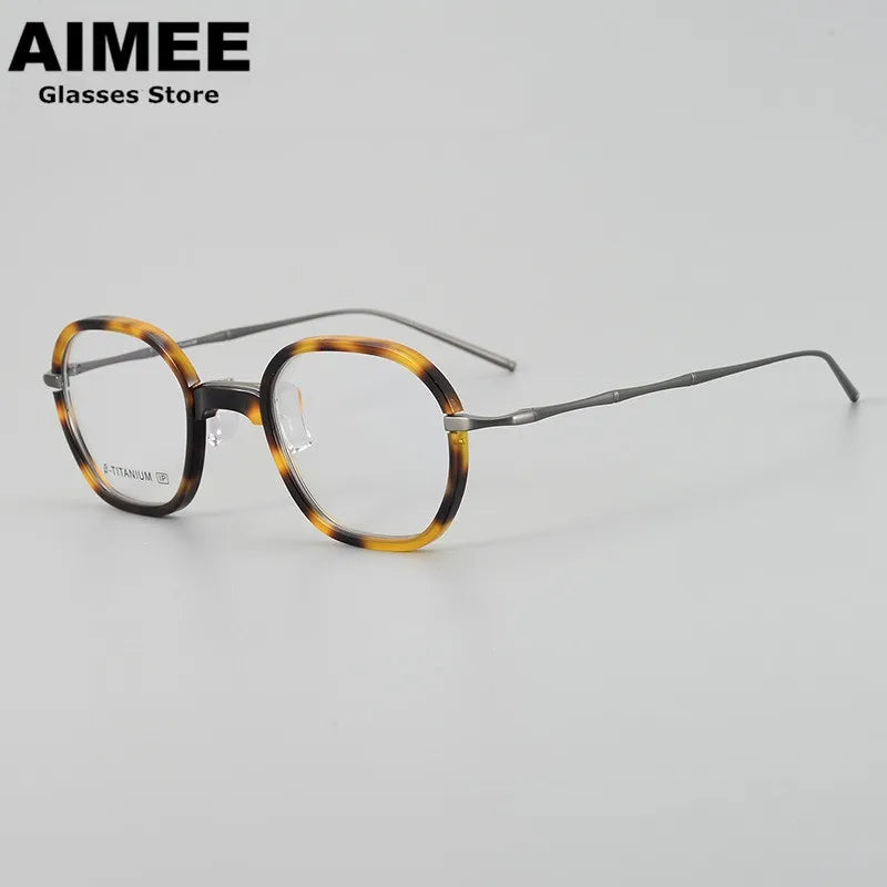 Stylish Unisex Titanium Acetate Eyeglasses - Oval & Square Full Rim Frame 71311 | Lightweight Durable Glasses for Work, Reading & Fashion