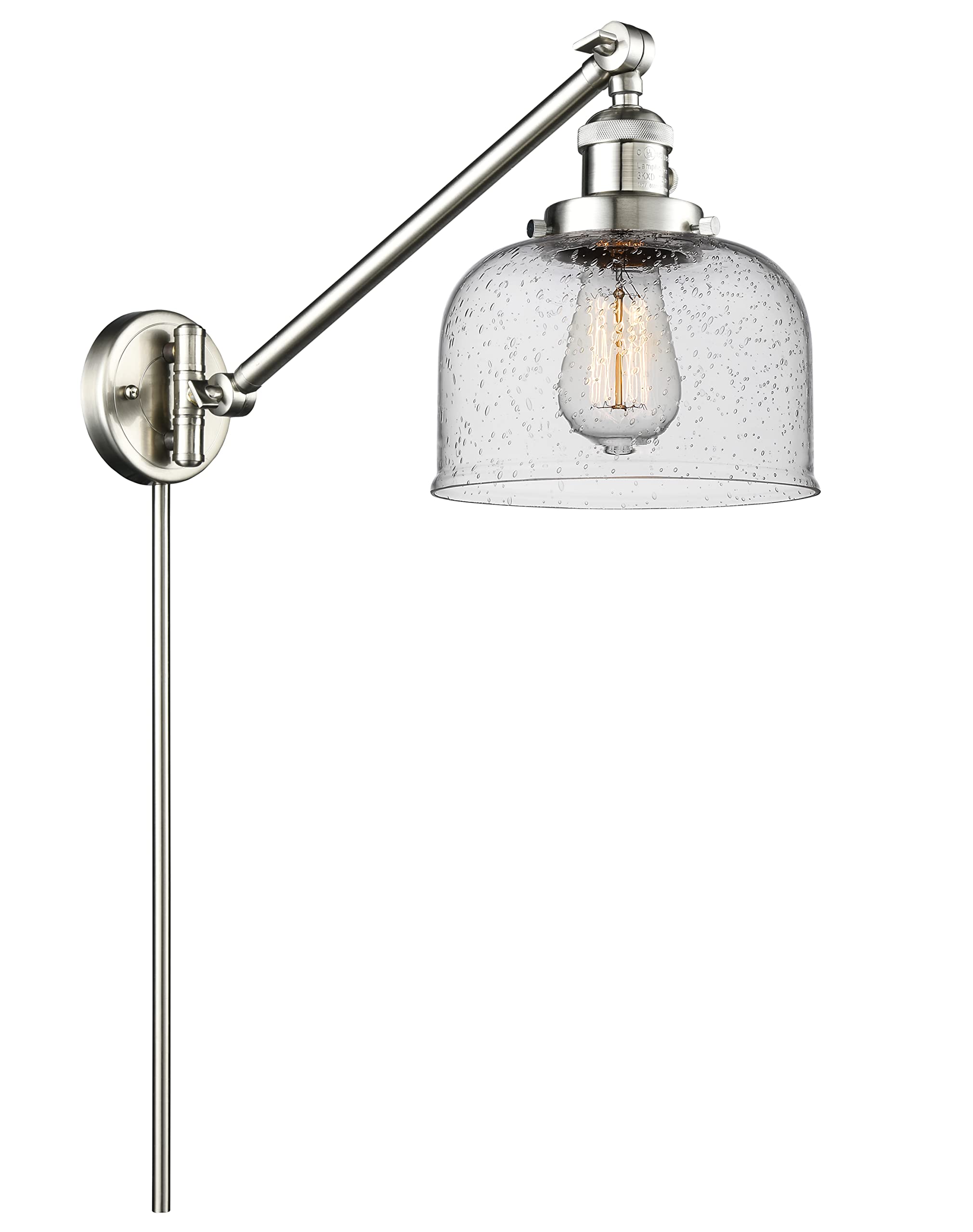 Innovations 237-SN-G74-LED Vintage Dimmable LED Swing Arm Lamp - Brushed Satin Nickel Finish - Adjustable Desk Light for Reading, Office & Bedroom