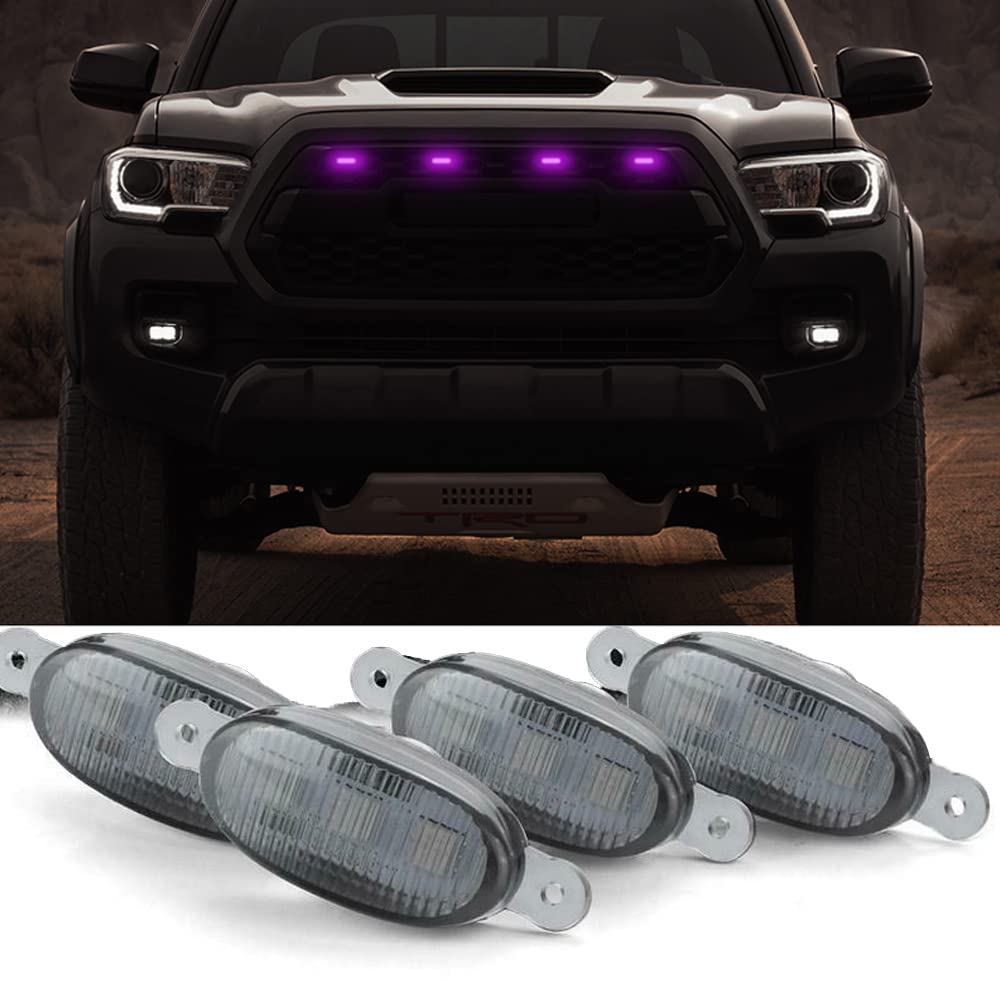 2021 Toyota Tacoma TRD Pro LED Smart Grille Lights Kit - 16 Million RGB Colors, App Control, 4-Piece Raptor Style Light Bar with Fuse | Perfect for Off-Roading, Truck Customization & Night Driving