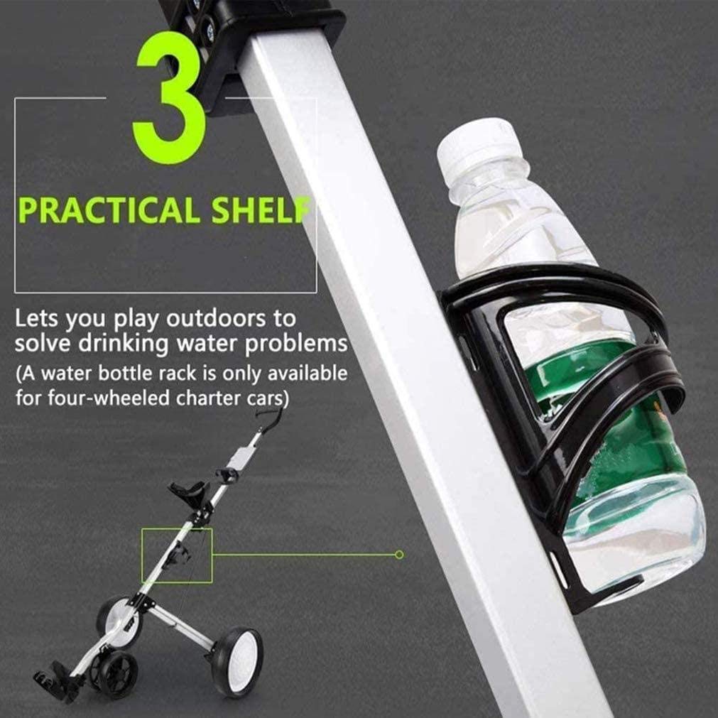Lightweight 4 Wheel Foldable Golf Push Cart - One Second Open & Close Golf Trolley with Scorecard Holder & Bottle Cage - Perfect for Golfers on the Go, Practice Rounds & Course Convenience