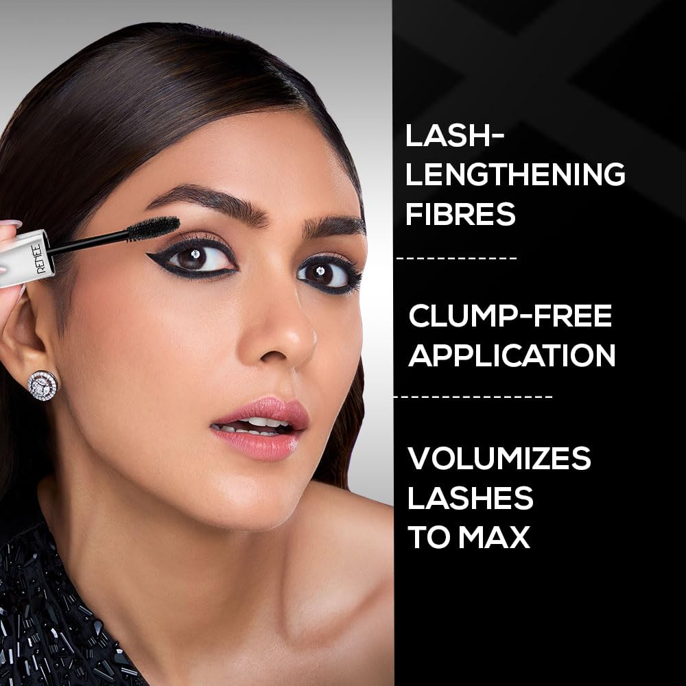 RENEE Volumax Mascara Black 10ml - Quick Drying Waterproof Mascara for Long Lasting Volume & Length | Weightless Formula with Intense Color | 360° Clump-Free Brush | Perfect for Day to Night Wear, Special Occasions & Photography