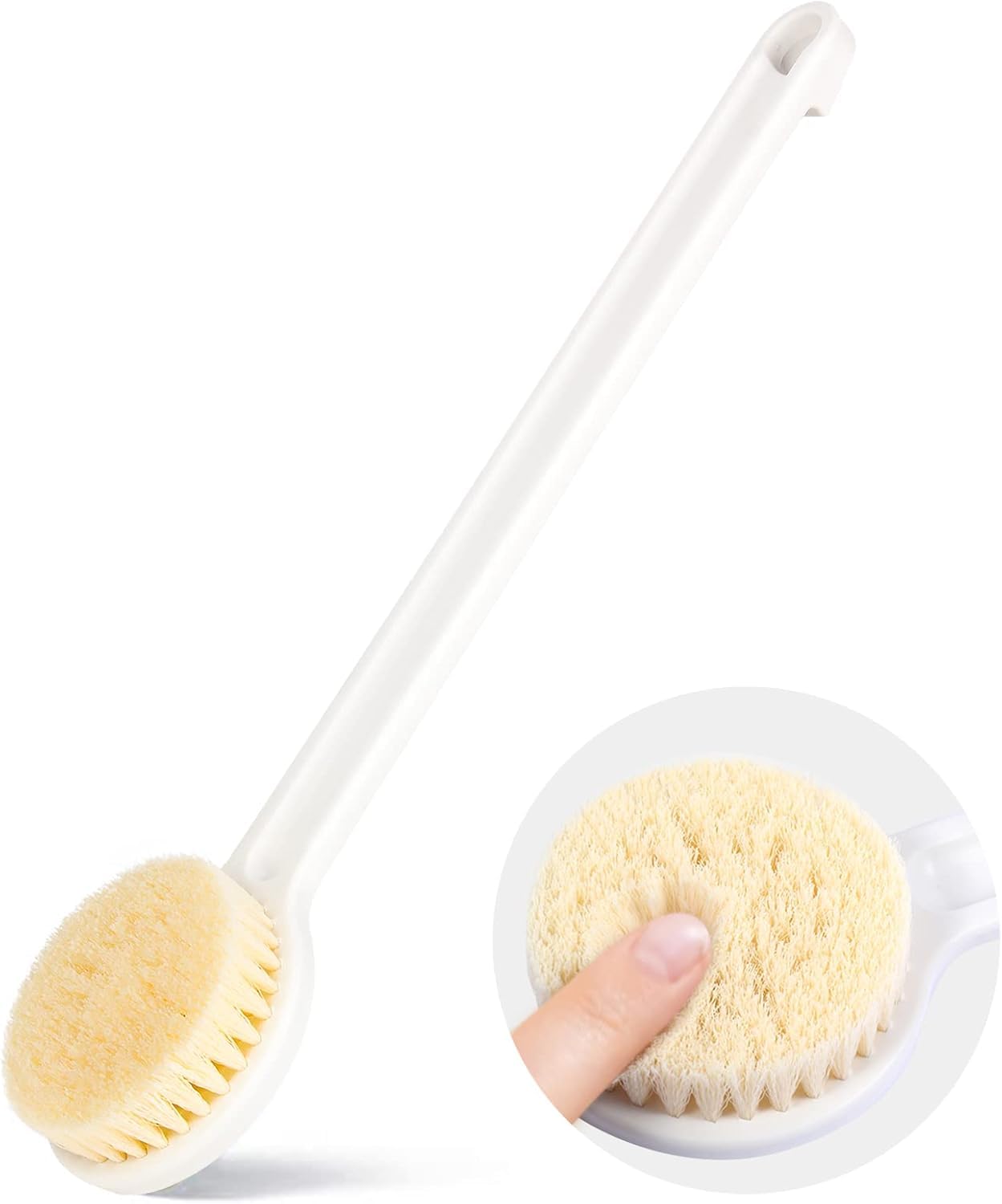 eHomeA2Z Dry Brushing Body Brush - Long Handle Exfoliating Brush for Shower & Bath, Gentle Skin Scrubber to Improve Circulation, Reduce Cellulite & Massage Back - Pack of 1 - Perfect for Spa Days, Self-Care Routines & Lymphatic Drainage Therapy