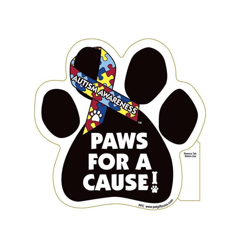Autism Awareness Car Magnet - Paws for a Cause Support Decal for Vehicles, Trucks & Mailboxes - Show Your Support for Autism Acceptance (Rainbow Puzzle Design)