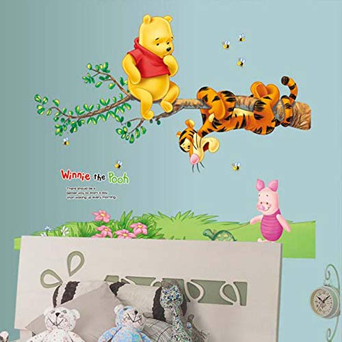 Removable Winnie The Pooh Wall Stickers for Baby Room - Cute Cartoon Animal Decals for Nursery, Kindergarten & School Decor | Perfect for Kids' Bedroom, Playroom & Classroom Walls