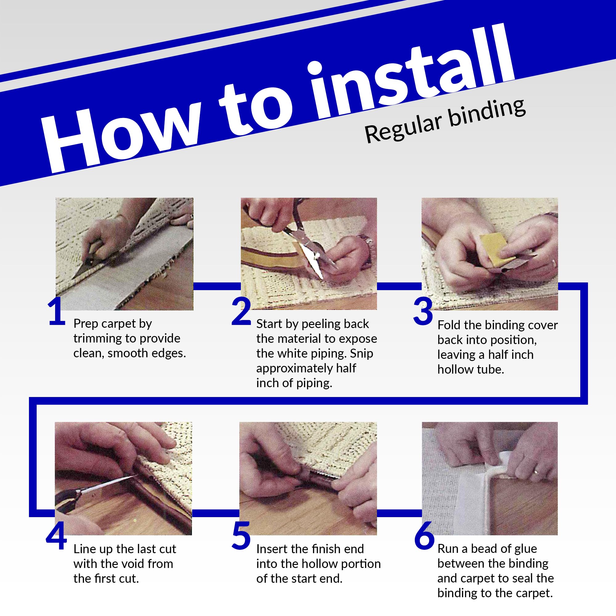 Instabind Regular Style Carpet Edge Binding Tape - 54 ft Rolls for DIY Rug Finishing, Durable Hold for Area Rugs & Carpets | Perfect for Home Decor, Floor Protection, and DIY Carpet Repair Projects