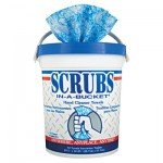 SCRUBS Hand Cleaner Towels - 6 Pack Wet Wipe Bucket | Heavy-Duty Cleaning Wipes for Mechanics, Gardeners & Healthcare Workers | Industrial Strength Hand Towels for Workshops, Hospitals & Outdoor Use