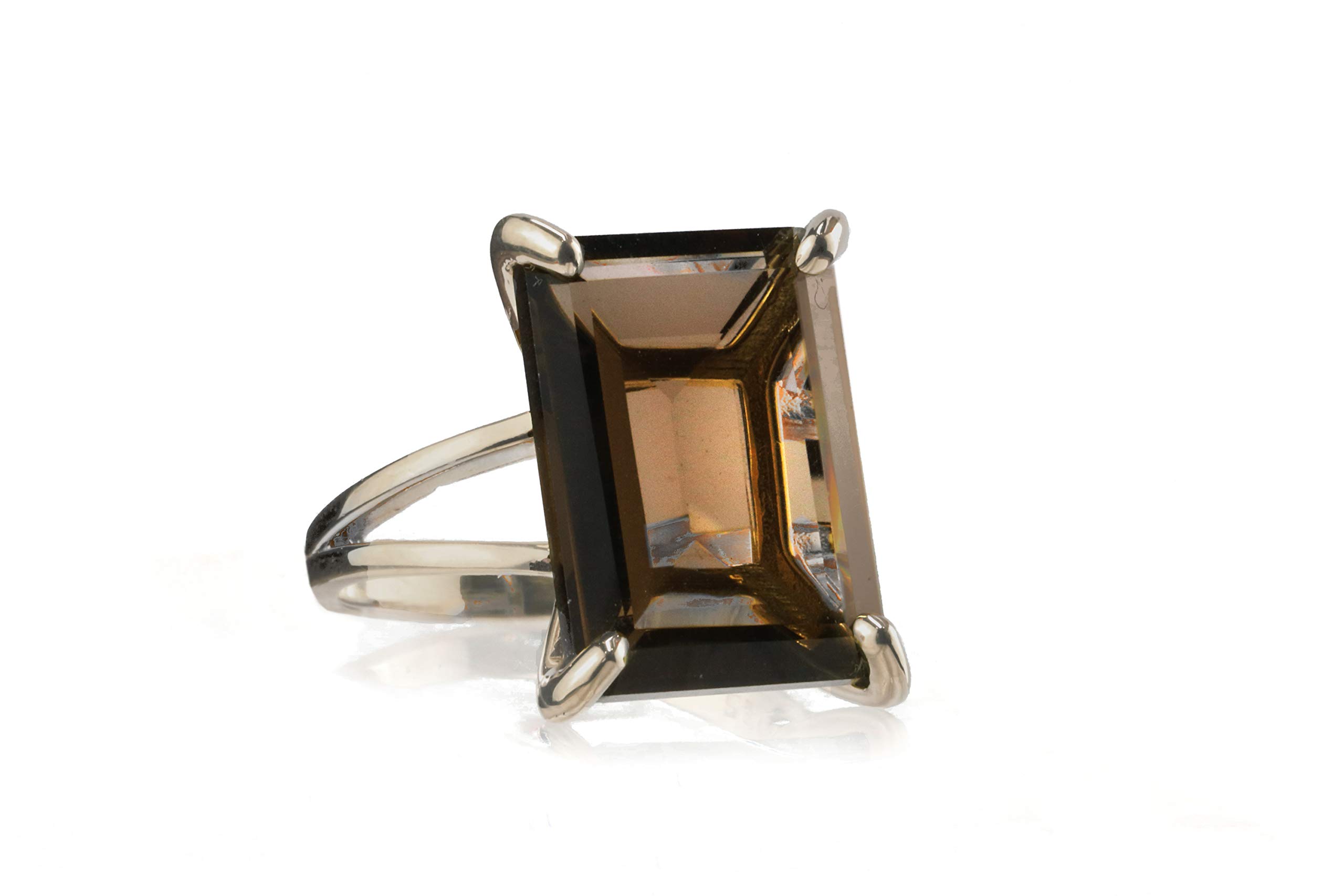 925 Silver Smoky Quartz Rings for Women - Elegant Fashion Jewelry Gift