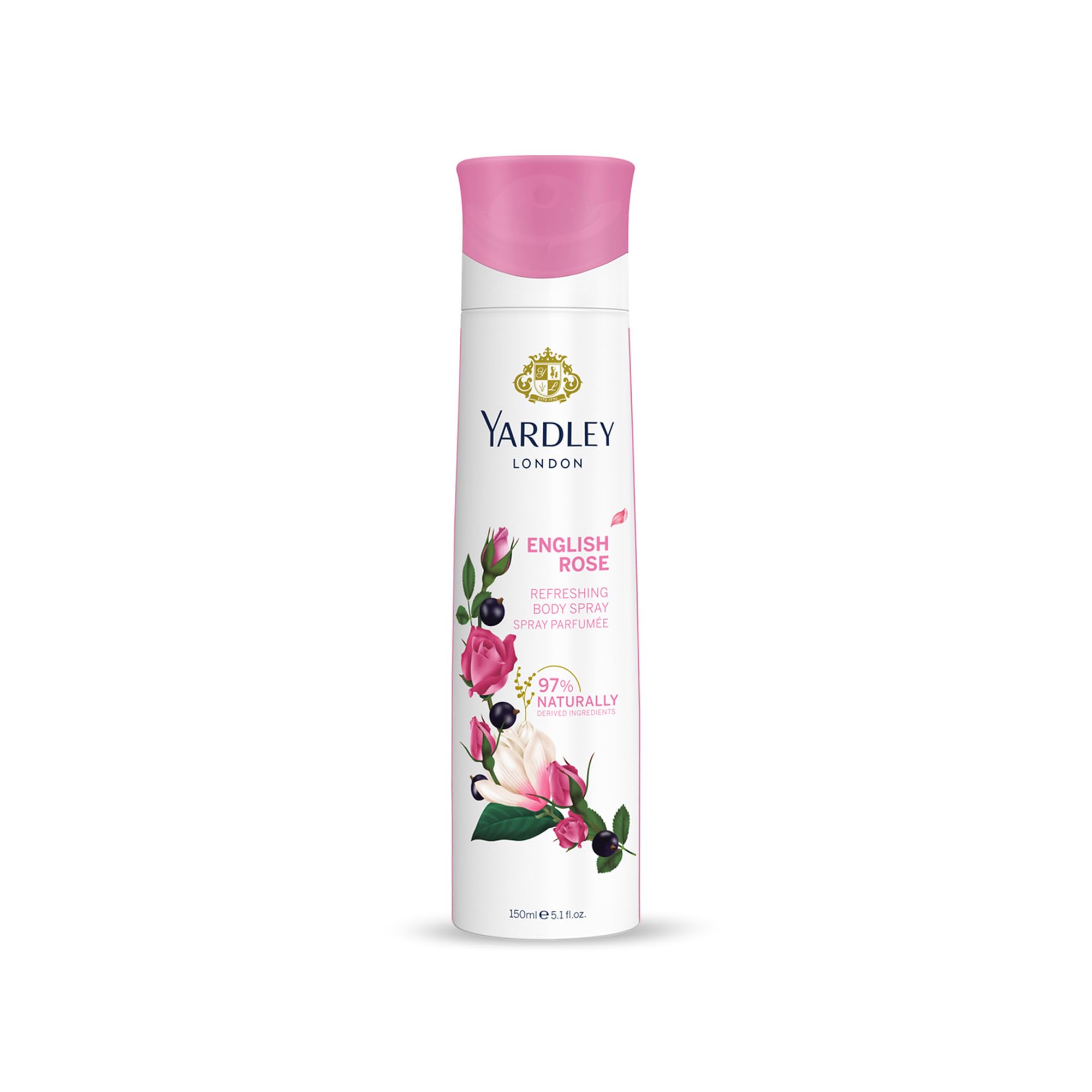 Yardley English Rose Body Spray for Women - 5.1 Fl Oz (151ml) - Floral Fragrance, Long-Lasting Freshness - Perfect for Daily Use, Work & Special Occasions