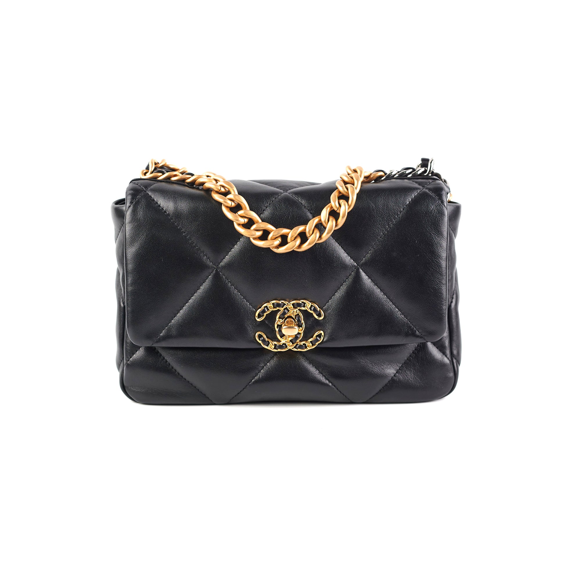 Chanel 19 Small Black Leather Flap Bag - Luxury Designer Handbag for Women | Perfect for Everyday Use, Work & Special Occasions