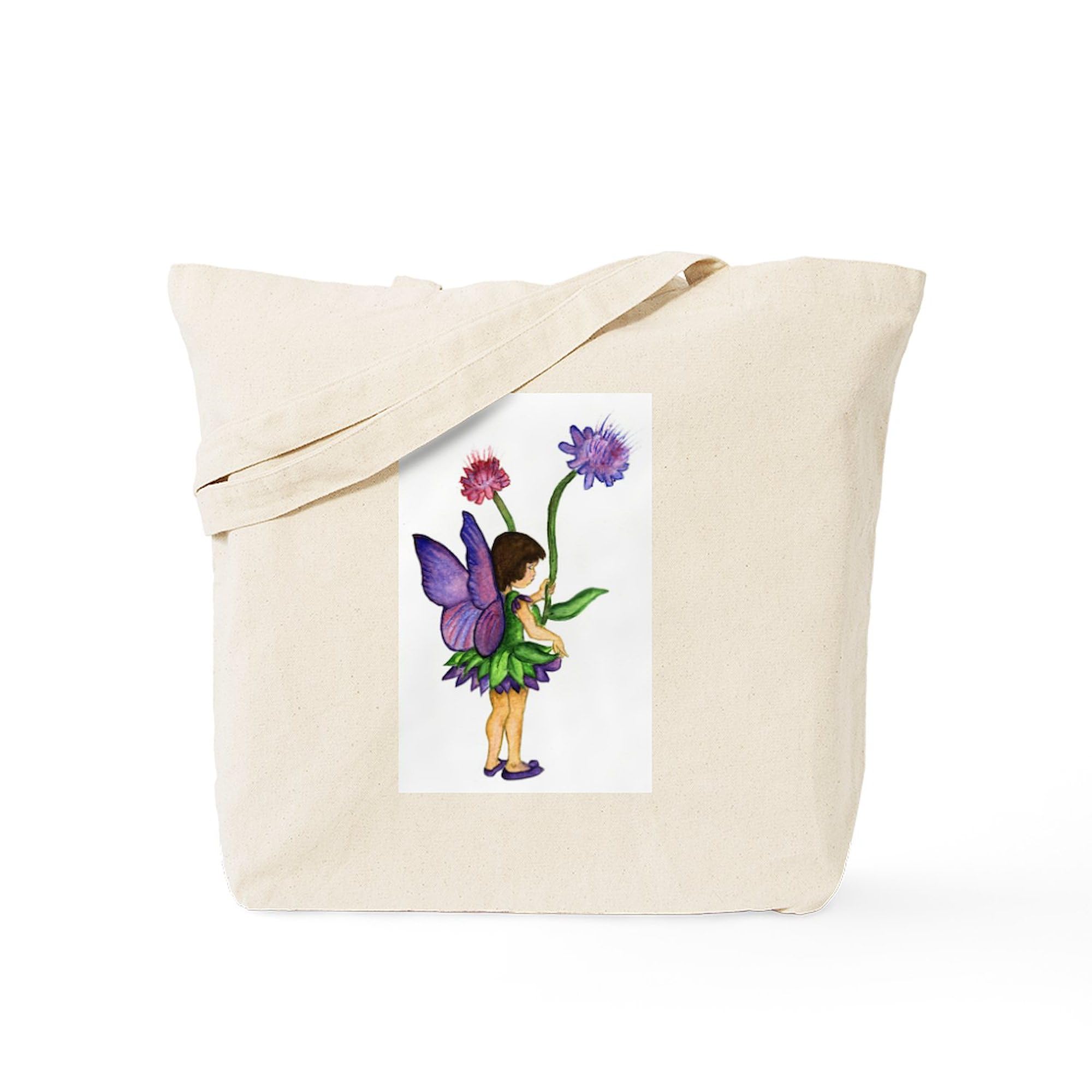 Anna Fairy Tote Bag - Natural Canvas Reusable Shopping Bag for Women | Eco-Friendly Grocery Tote, Beach Bag & Everyday Carry | Cute Gift Idea