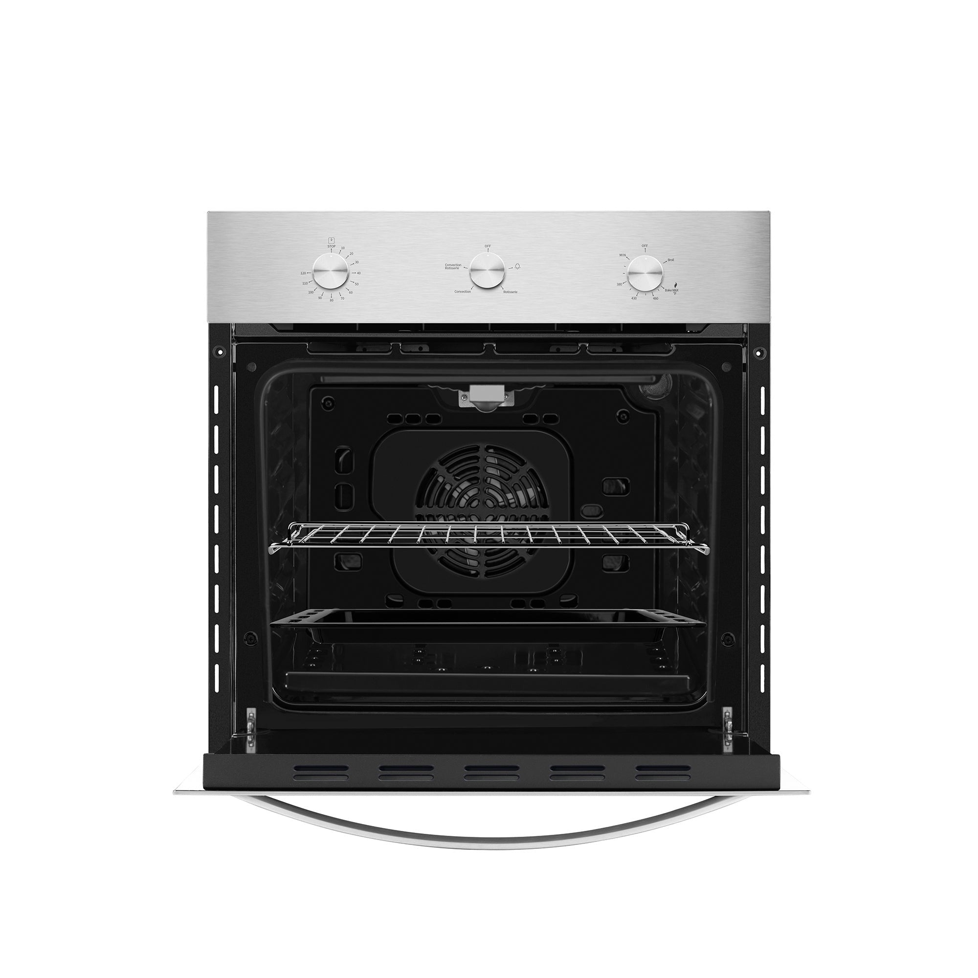 Empava 24 Inch Stainless Steel Single Natural Gas Wall Oven - Professional Built-In Kitchen Appliance for Baking, Roasting & Cooking (Model 24WO08)