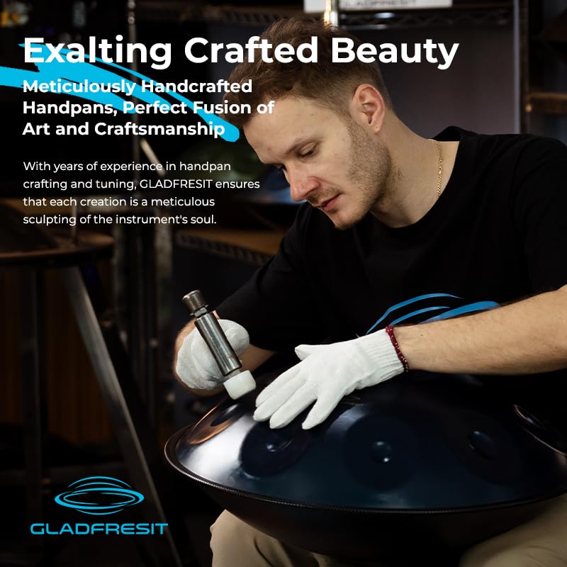 Premium D Minor Handpan Drum - 10 Notes, 22 Inch Steel Handpan Instrument for Meditation, Yoga & Music Therapy | Perfect for Beginners & Professional Musicians