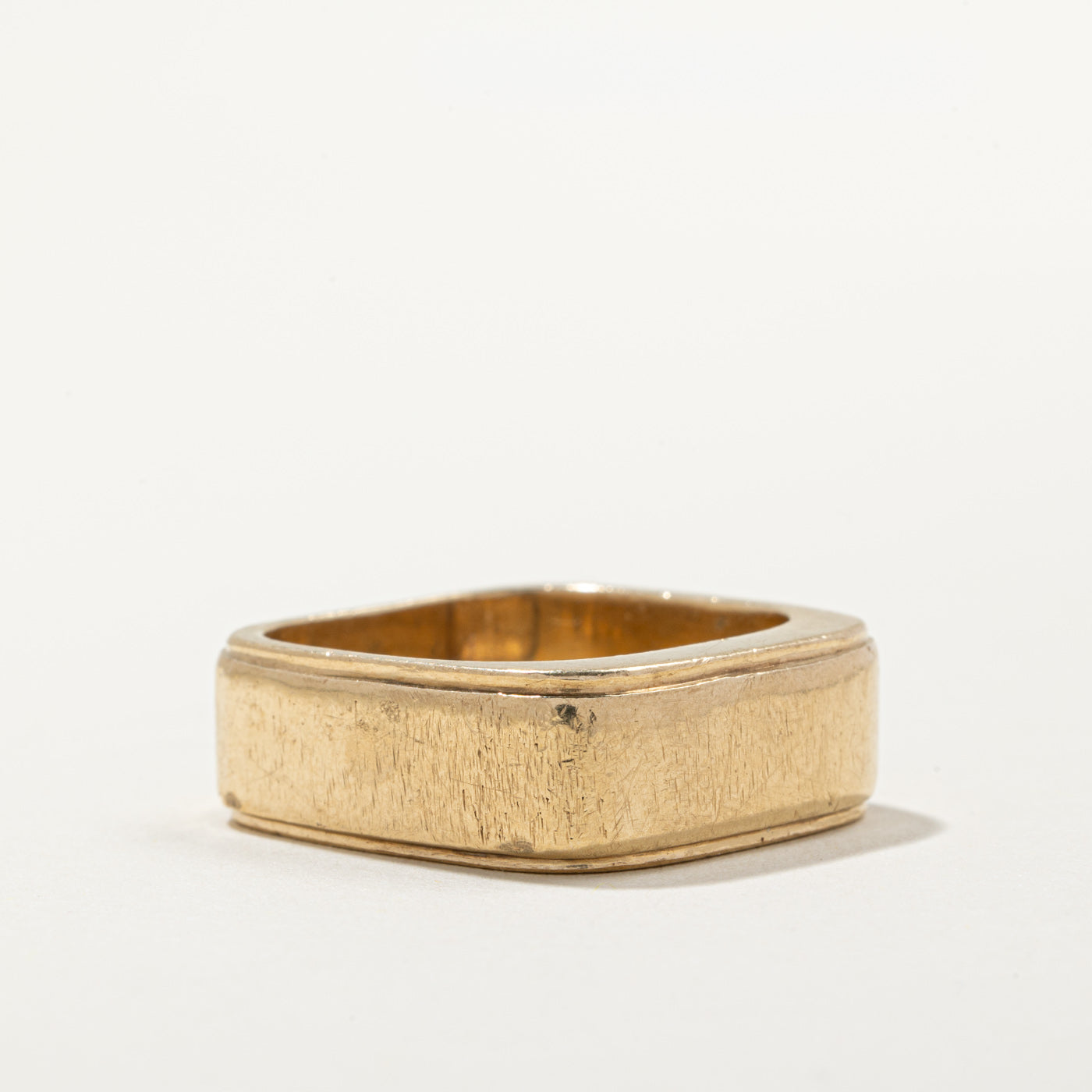 10K Yellow Gold Soft Square Band Ring - Size 9.75 - Elegant Minimalist Wedding Band for Women, Perfect for Everyday Wear & Anniversary Gifts