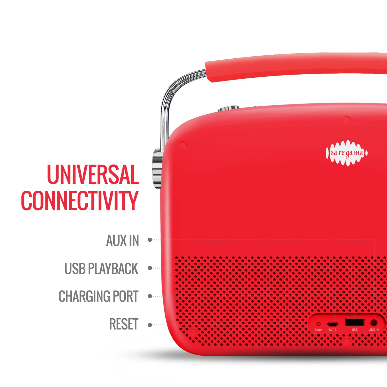 Saregama Carvaan Premium Hindi Portable Music Player - 5000 Preloaded Songs, FM/Bluetooth/AUX, Coral Pink | Perfect for Home, Travel & Gifts