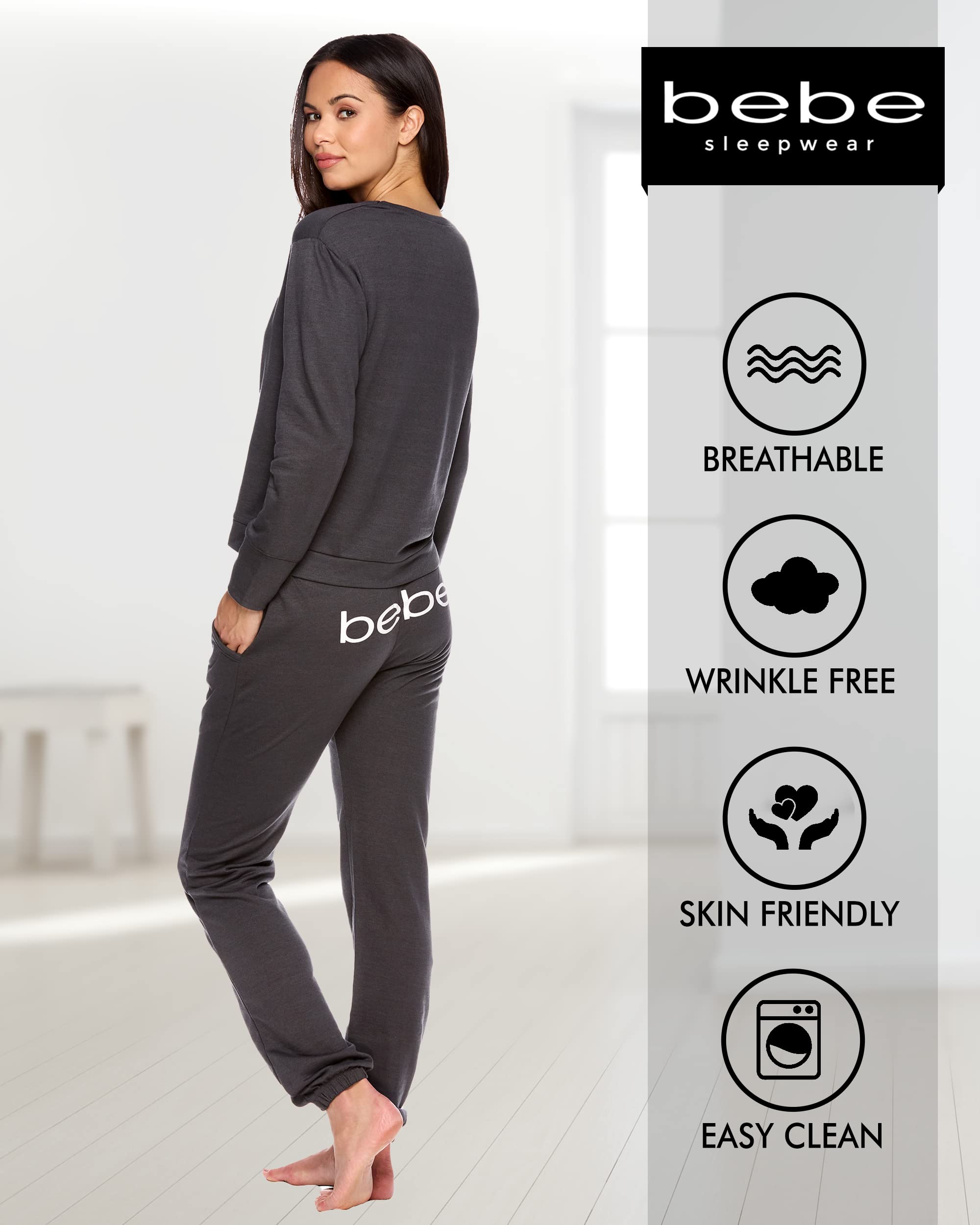 Women's French Terry Pajama Set with Pockets - Cozy Sleepwear for Home & Lounge