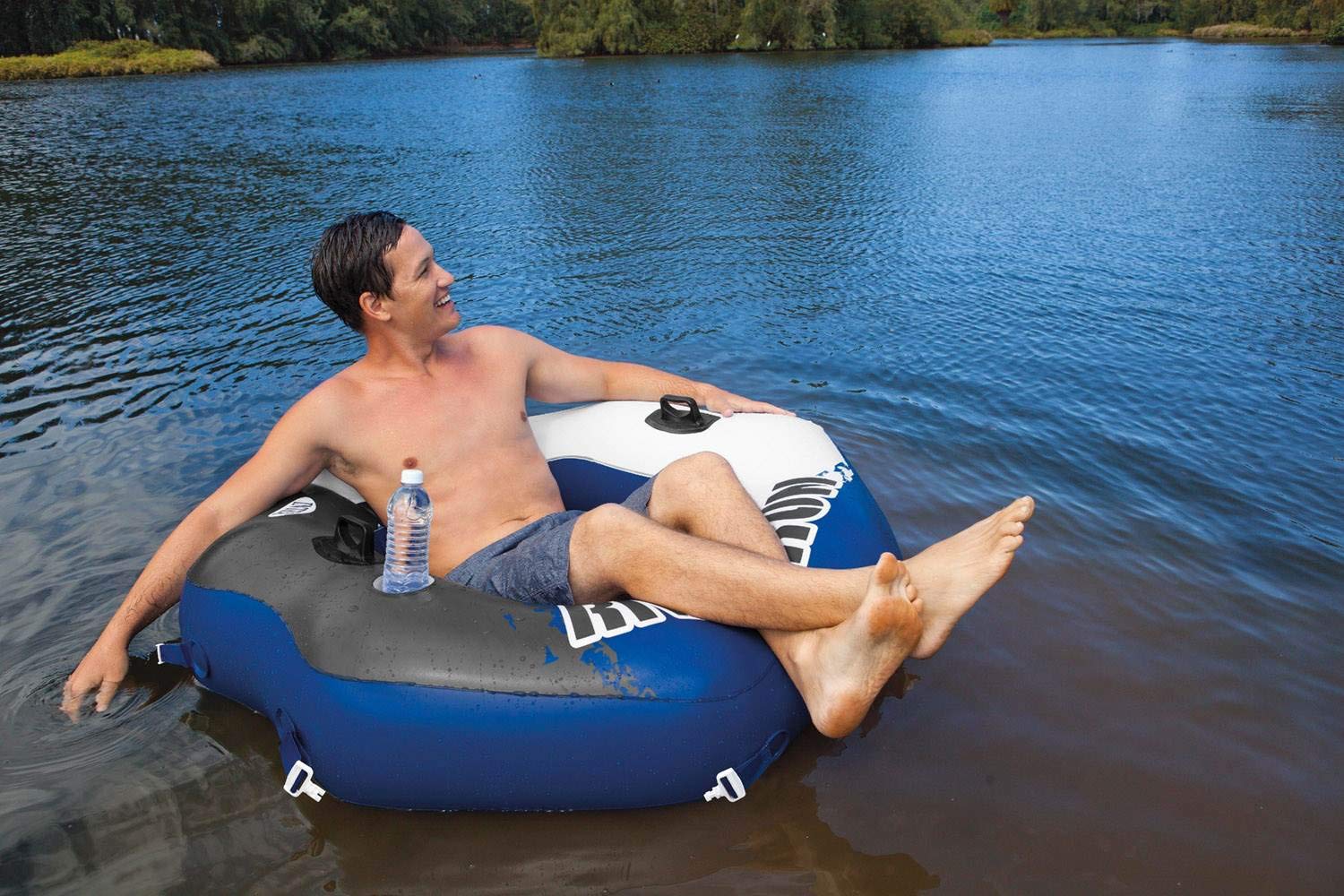 Intex 58854EP River Run Connect Lounge Inflatable Floating Water Tube (7 Pack) - Premium Pool Floats for Adults & Kids, Heavy Duty Vinyl Rafts for Lakes, Rivers & Beach Vacations