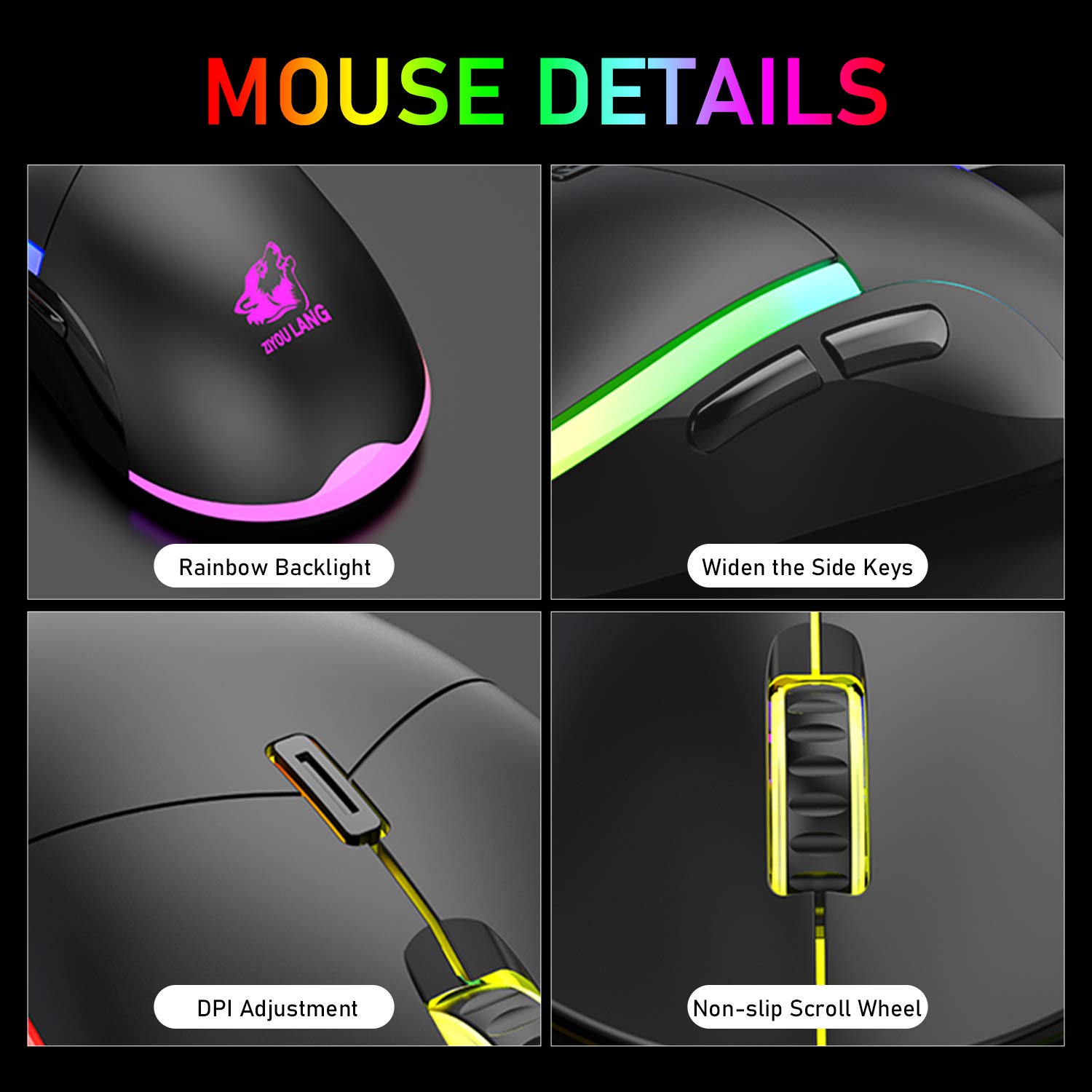 K2 UK Layout Gaming Keyboard and Mouse Set - 80% TKL Wired Mechanical Keyboard with 88 Keys, Clicky Optical Blue Switches, Rainbow Backlit, Lightweight PS4 Gaming Mouse & Mouse Pad for PC/MAC (Black) - Perfect for Esports, Streaming & Office Work