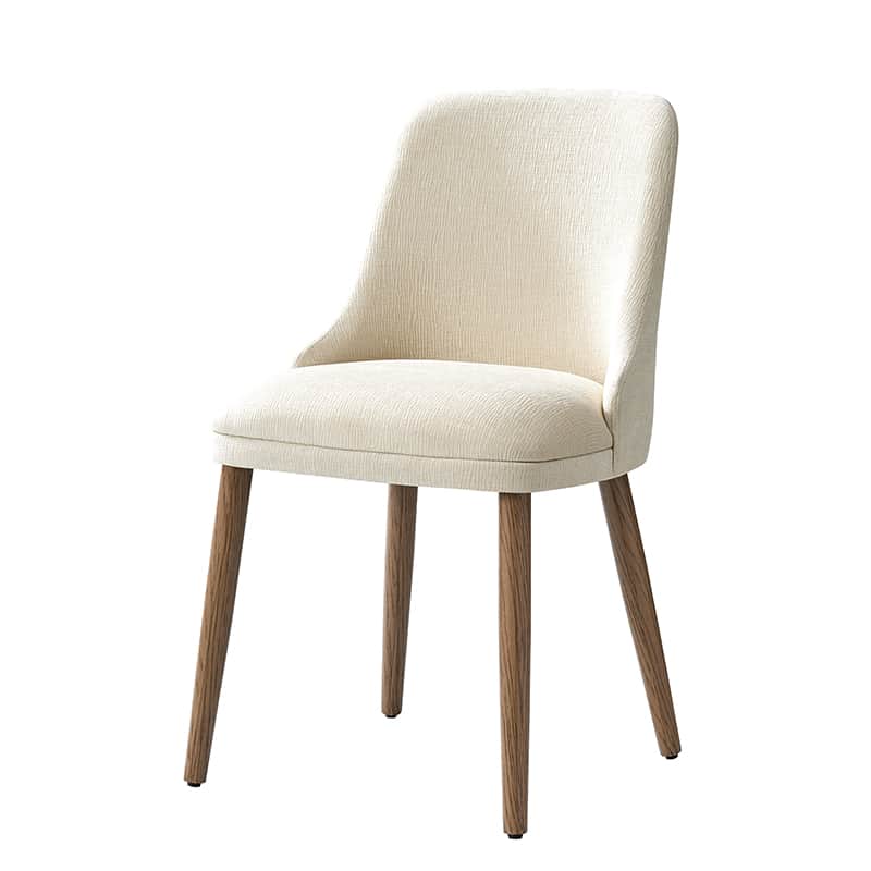Zara Dining Chairs Set of 2/4/6 - Modern Curved Backrest with Natural Wood Legs & Plush Cushion - Perfect for Kitchen, Dining Room, or Breakfast Nook