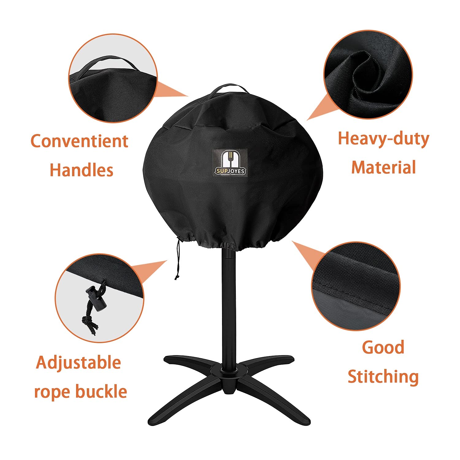 SUPJOYES Heavy Duty Waterproof BBQ Grill Cover for George Foreman GGR50B, GFO3320, GFO240 - Indoor/Outdoor Electric Grill Protector for Patio, Backyard, Camping & Tailgating
