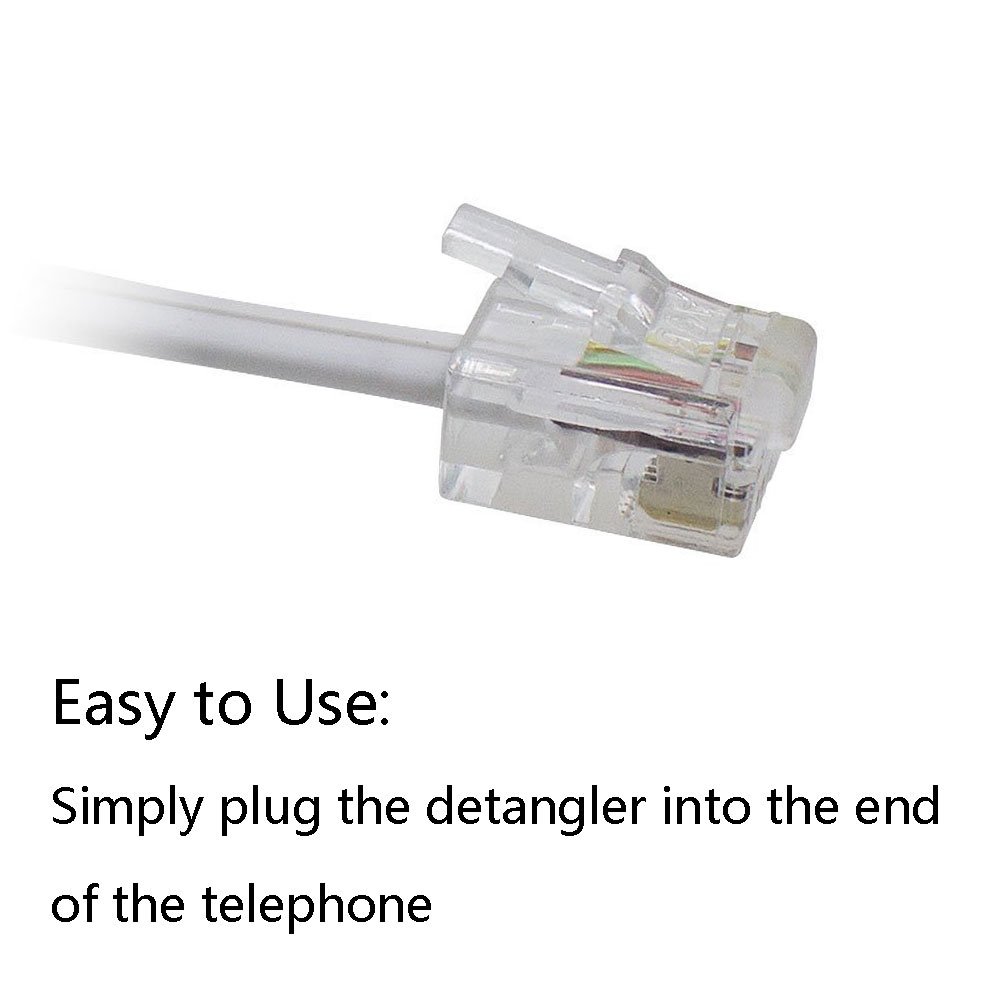 UVital 360° Rotating Anti-Tangle Phone Cord Detangler - 2 Pack White Landline Swivel Cable Untangler for Home & Office Telephones - Perfect for Desk Phones, Call Centers, and Customer Service Stations
