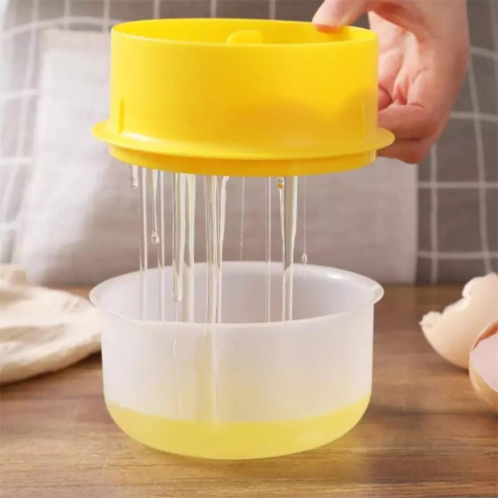 Premium Egg White Separator & Yolk Filter - Large Capacity PP Material Kitchen Tool for Baking, Cooking & Healthy Recipes | Perfect for Chefs, Bakers & Home Cooks