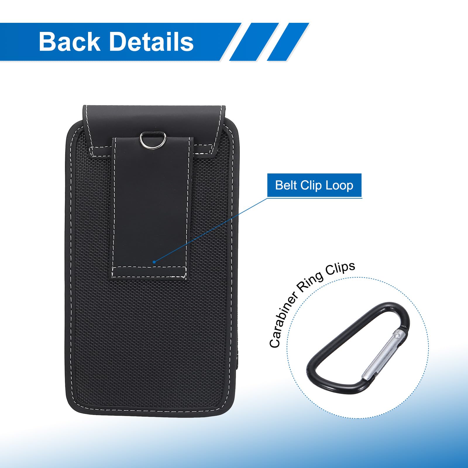 MECCANIXITY Vertical Nylon Phone Belt Holder Case for 7.2