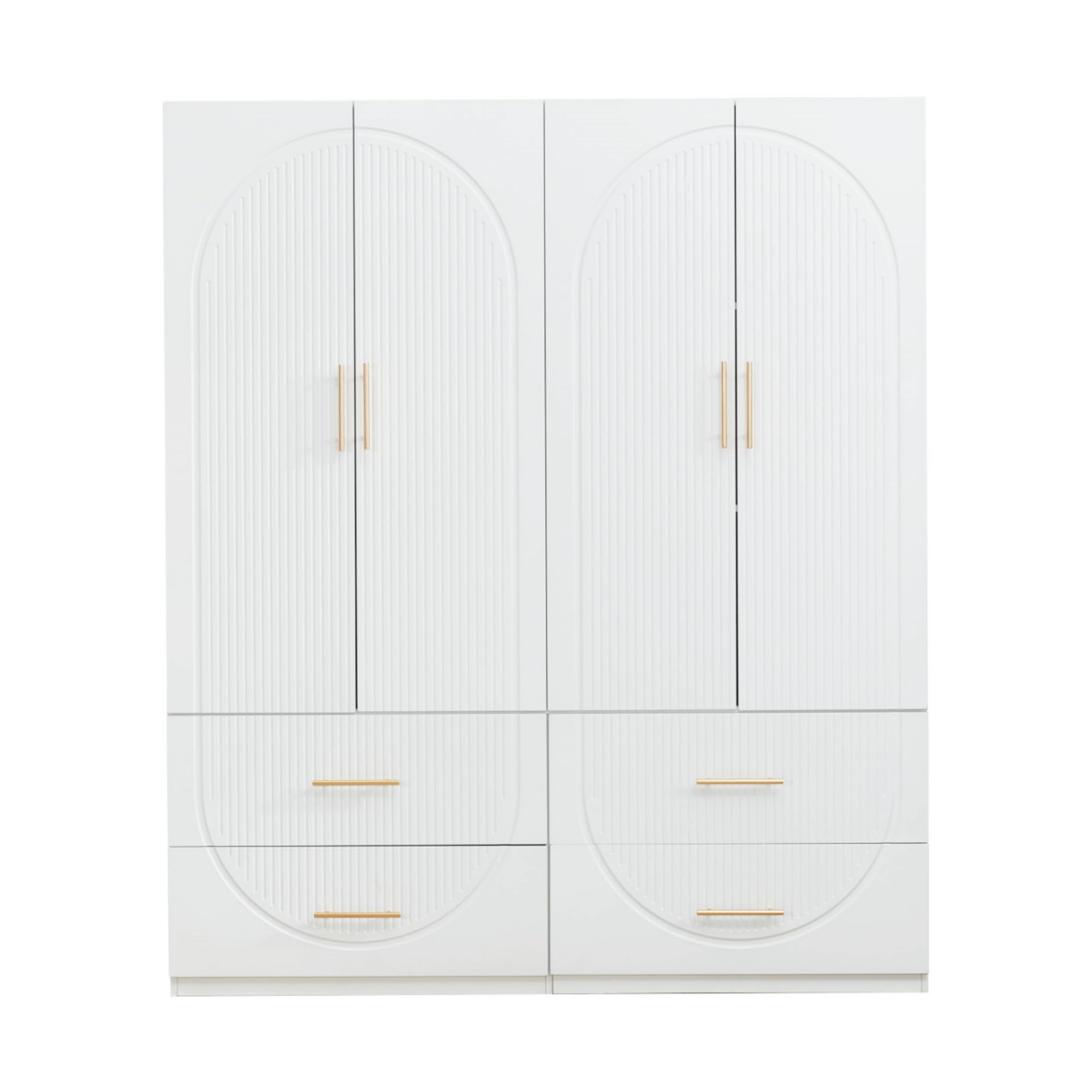 Modern White Wood Wardrobe Armoire - 74