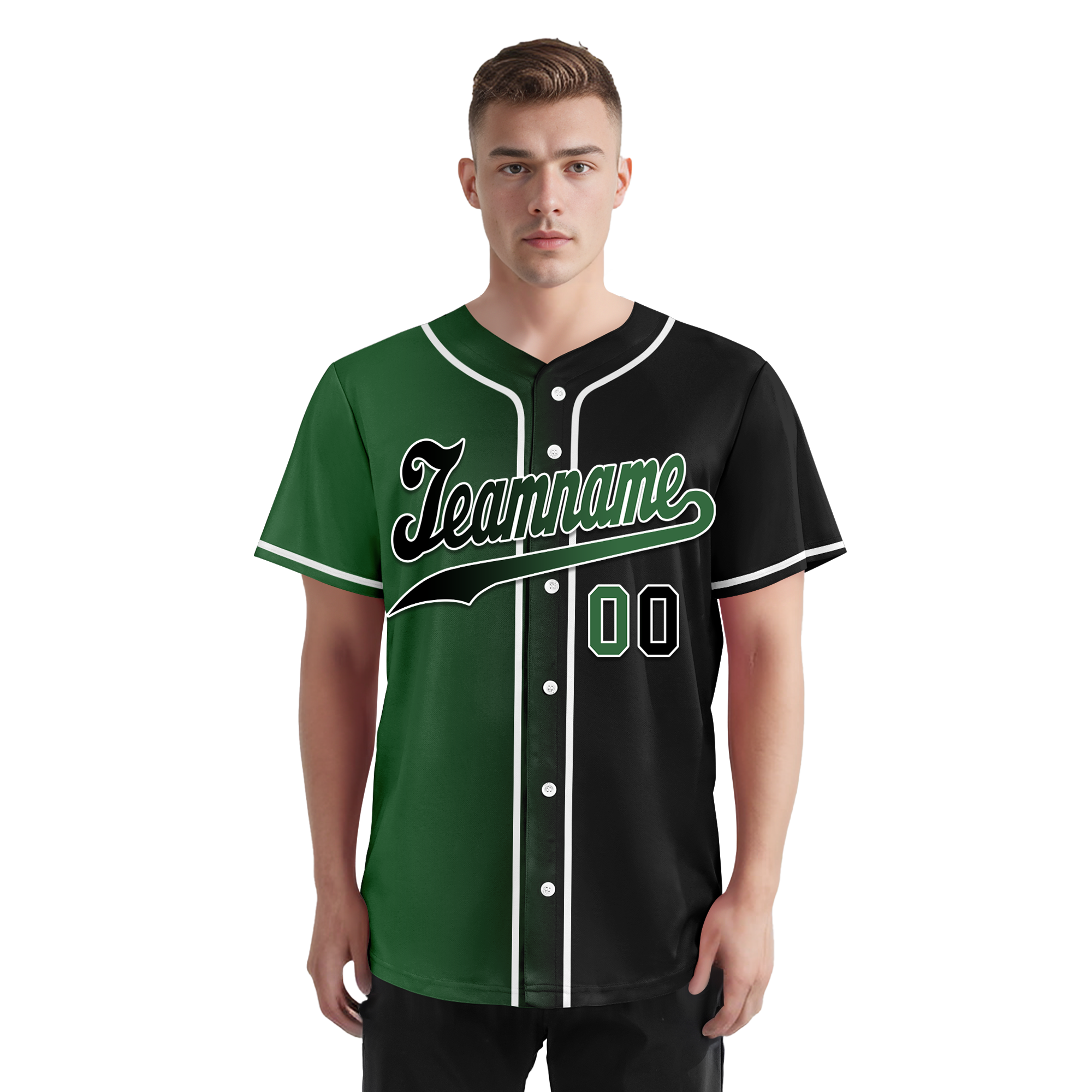 Custom Green Black Gradient Personalized Baseball Jersey - Authentic Fashion Sports Apparel BSBJ01 D0a707c - Perfect for Baseball Games, Team Uniforms & Fan Gear