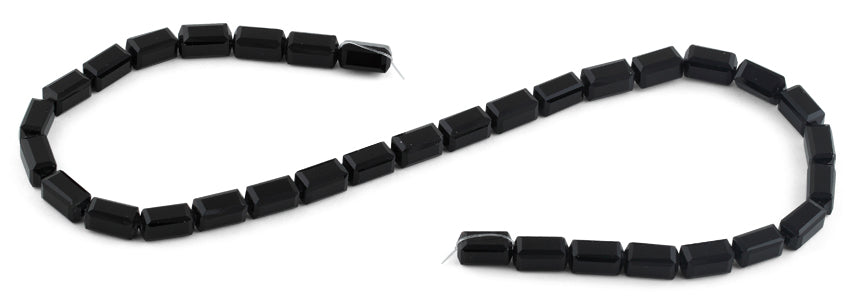 6x12mm Black Rectangle Faceted Crystal Beads for Jewelry Making, DIY Crafts, Bracelets & Necklaces - Premium Quality Glass Beads for Beading Projects
